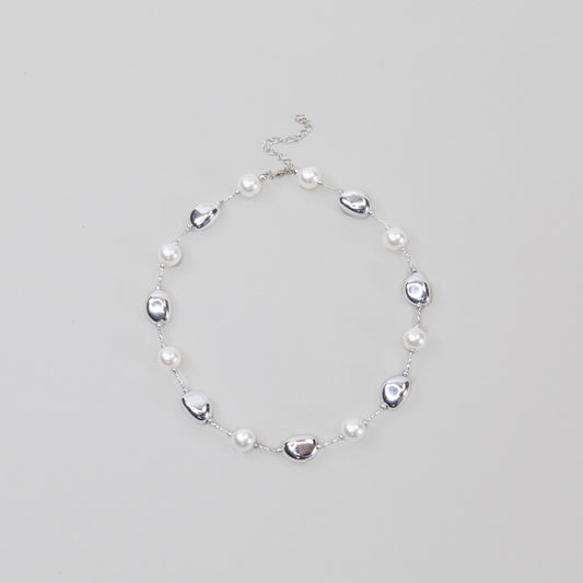 Colier cu elemente diferite și cu perle - Silver Infinite Harmony