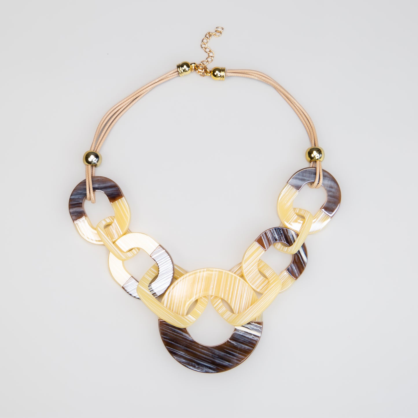 Colier cu verigi unite Chic Armonie - Maro, Bej