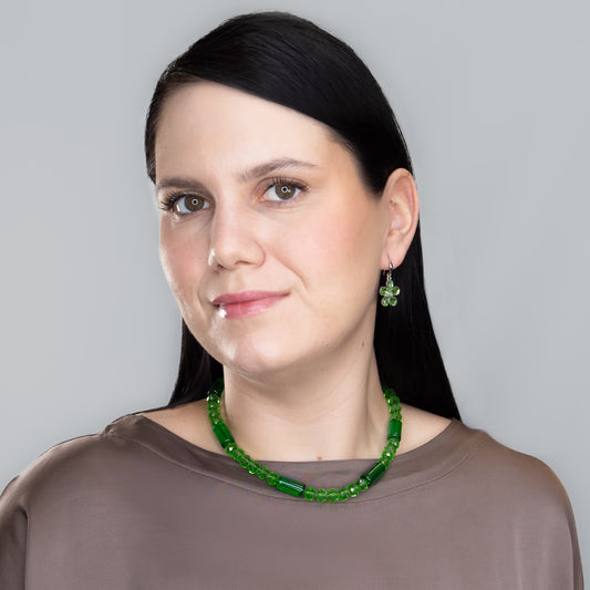 Colier elegant cu mărgele - Verde