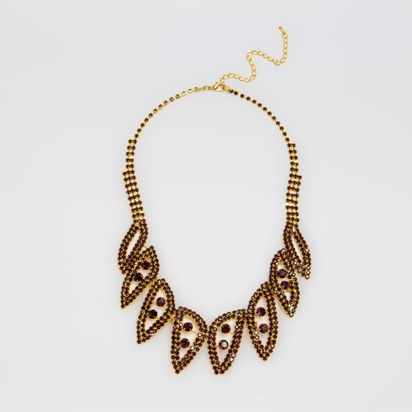 Colier elegant cu pietre bordo - Orient Flame