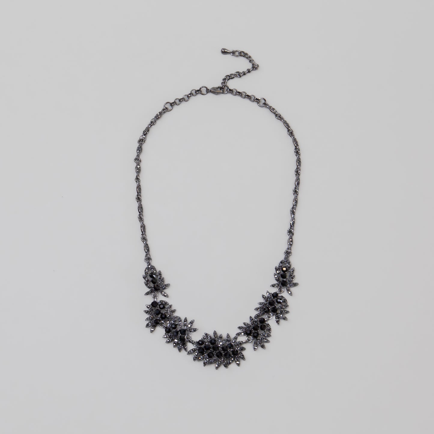 Colier elegant cu pietre negre - Midnight Leaves