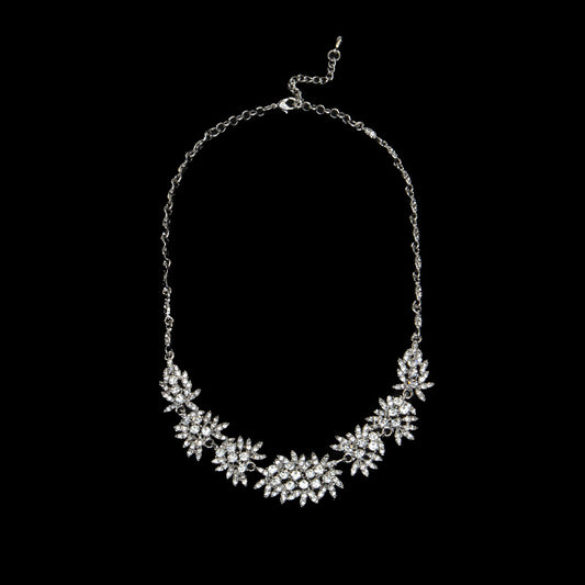 Colier elegant cu pietre strălucitoare - Crystal Leaves