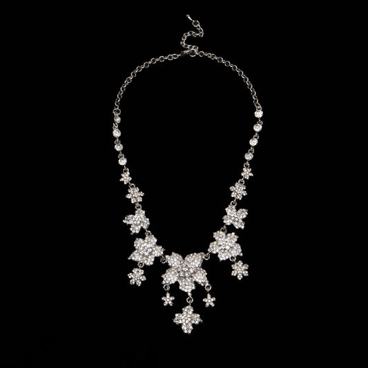 Colier elegant cu pietre strălucitoare - Silver Blossom
