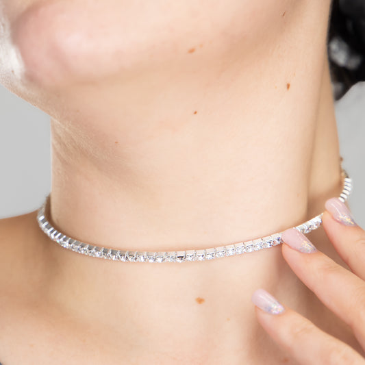 Colier elegant la baza gâtului cu pietre fine, flexibil - Eternal Glow