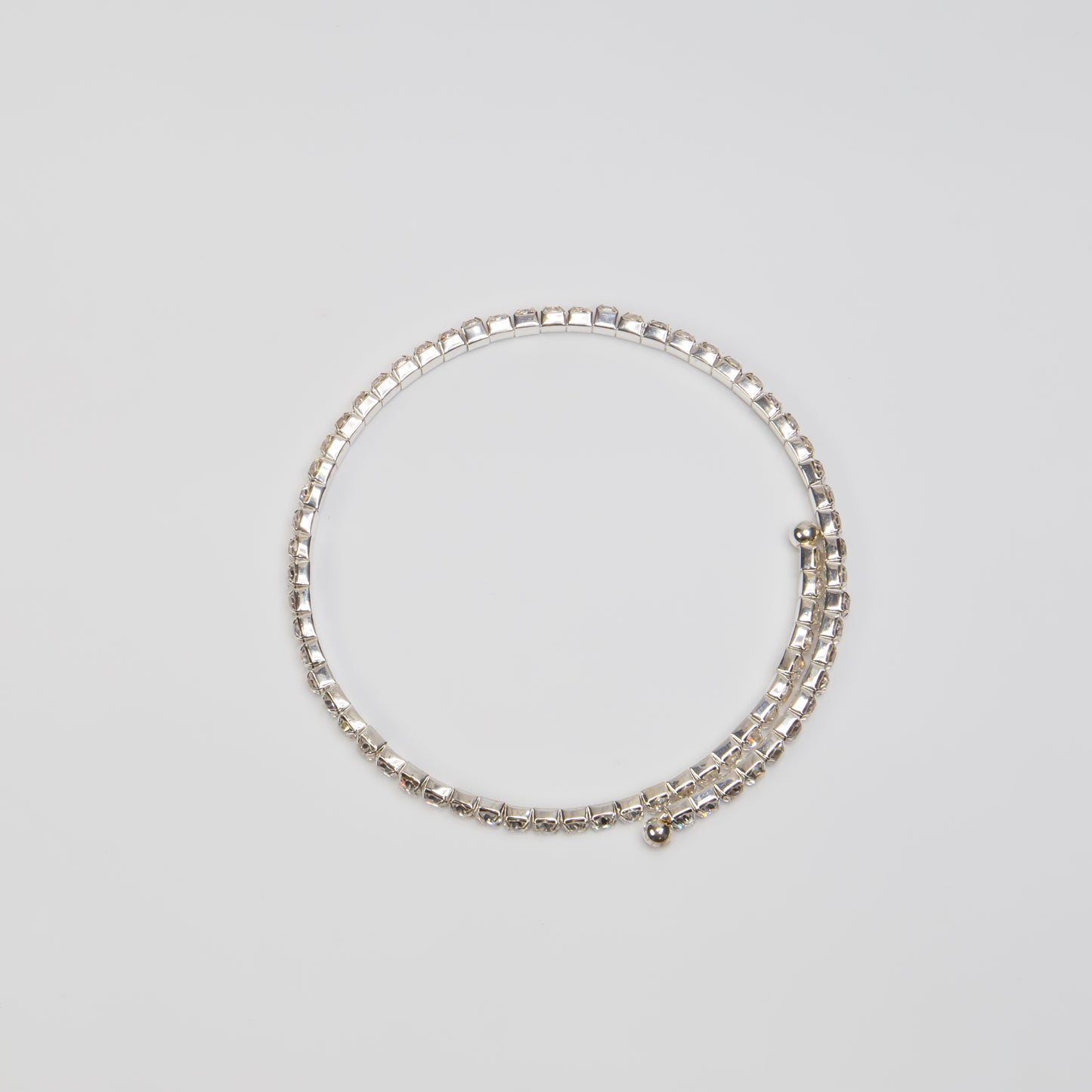 Colier elegant la baza gâtului cu pietre strălucitoare, flexibil, fără închizătoare - 1 Strat