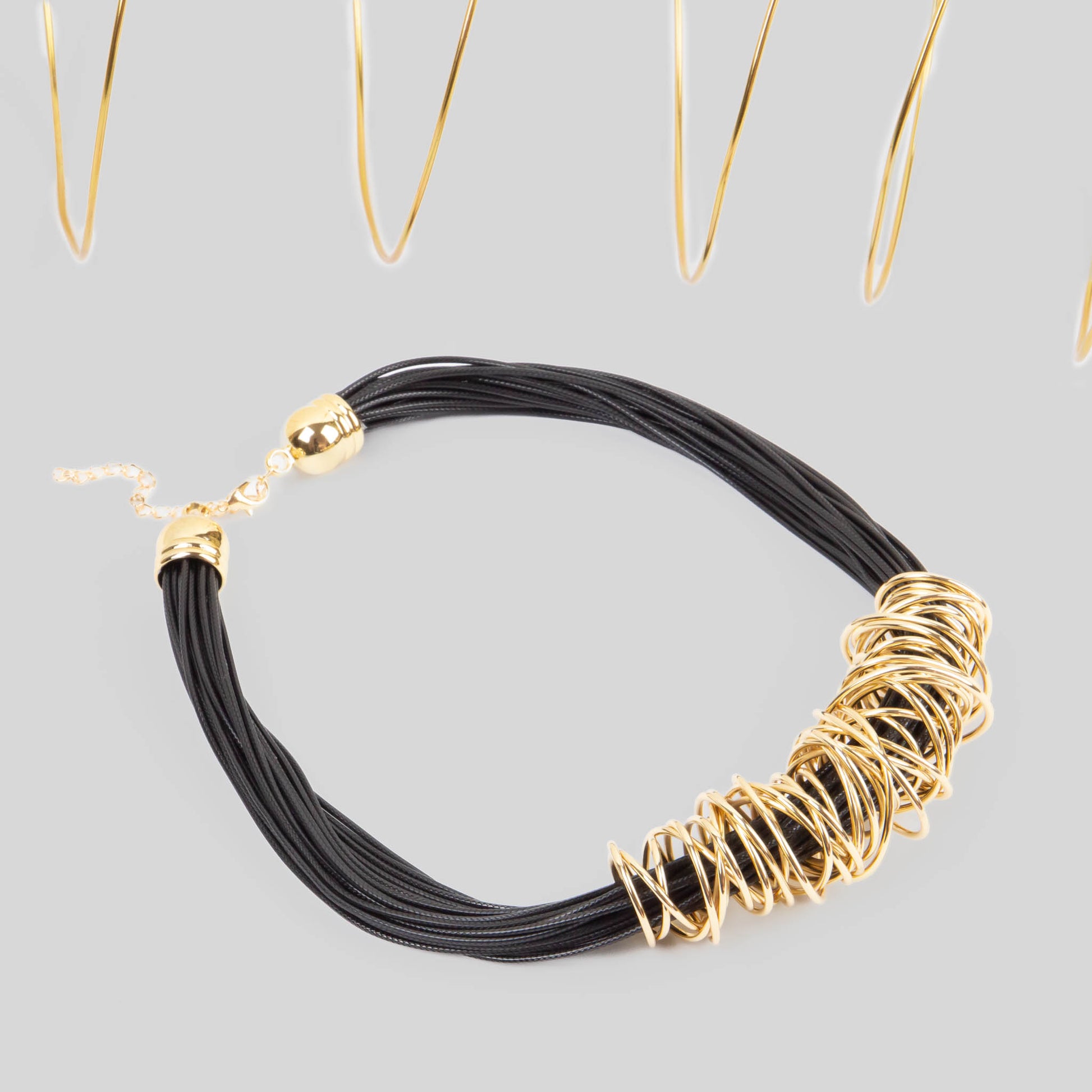 Colier gros Galaxy - Negru Auriu