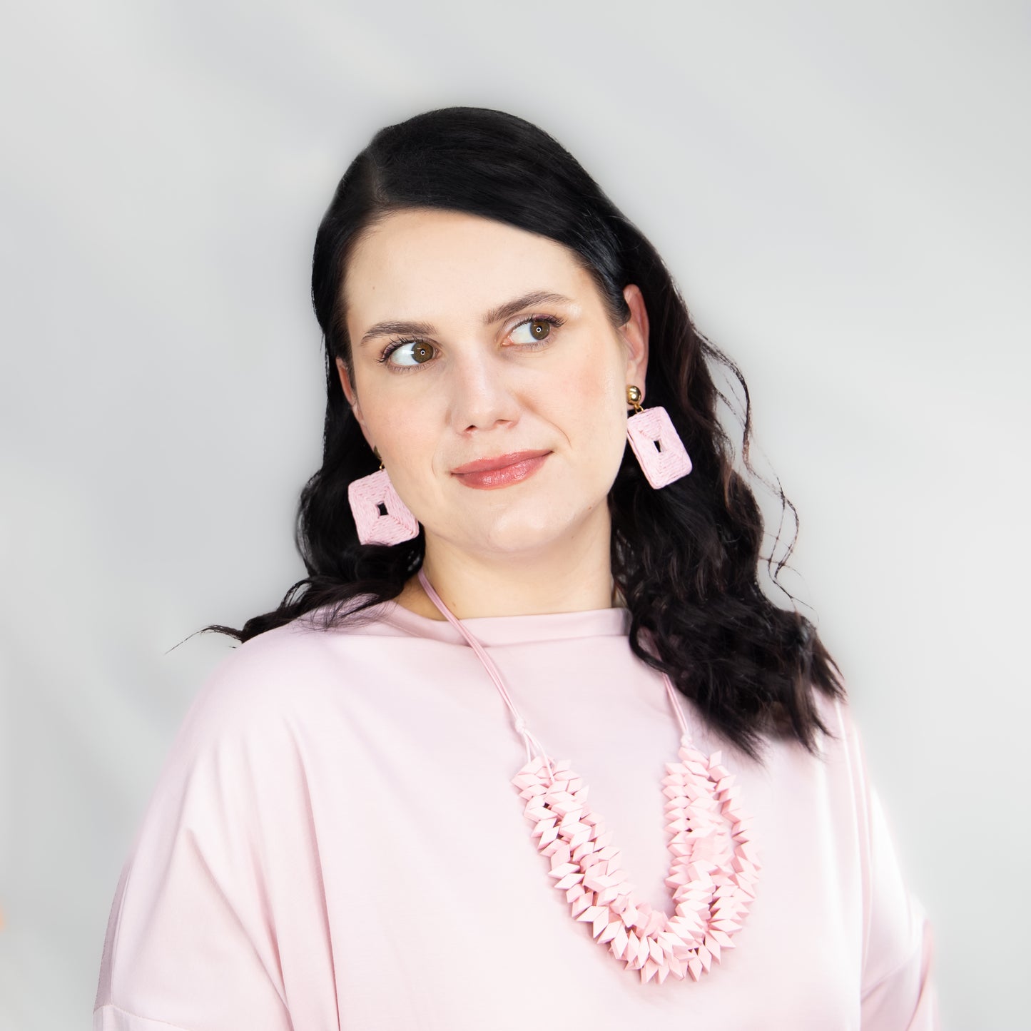 Colier lung din lemn Blush Wood - Roz