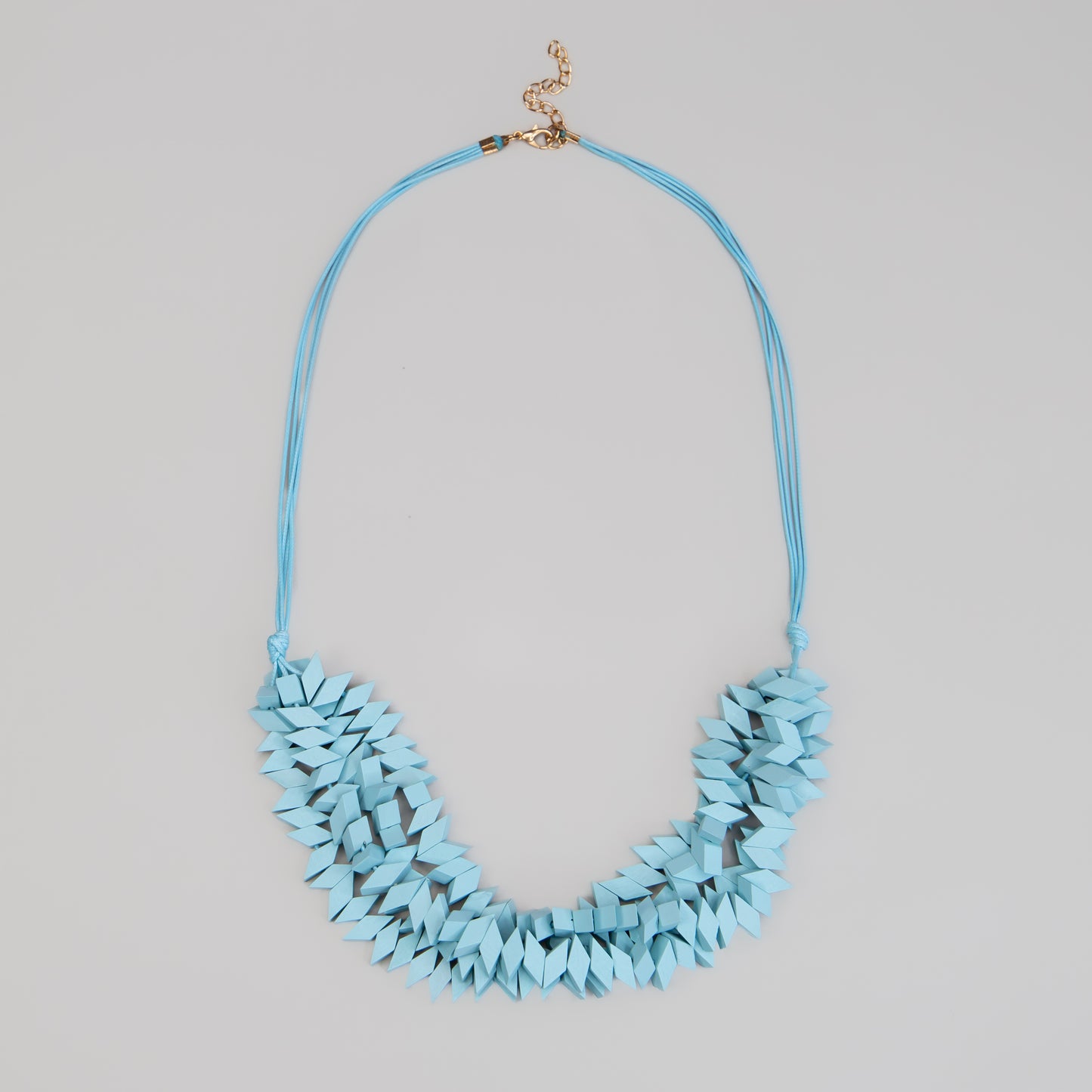 Colier lung din lemn Aqua Harmony - Turcoaz