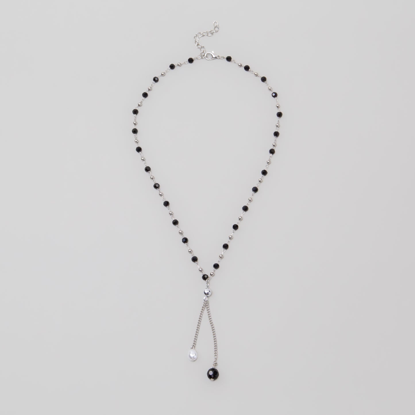 Colier minimalist cu perle - Argintiu