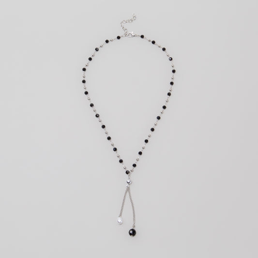 Colier minimalist cu perle - Argintiu
