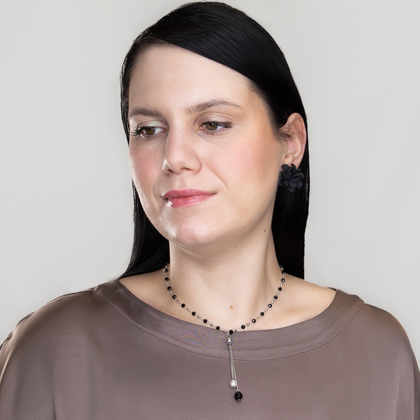 Colier minimalist cu perle - Argintiu