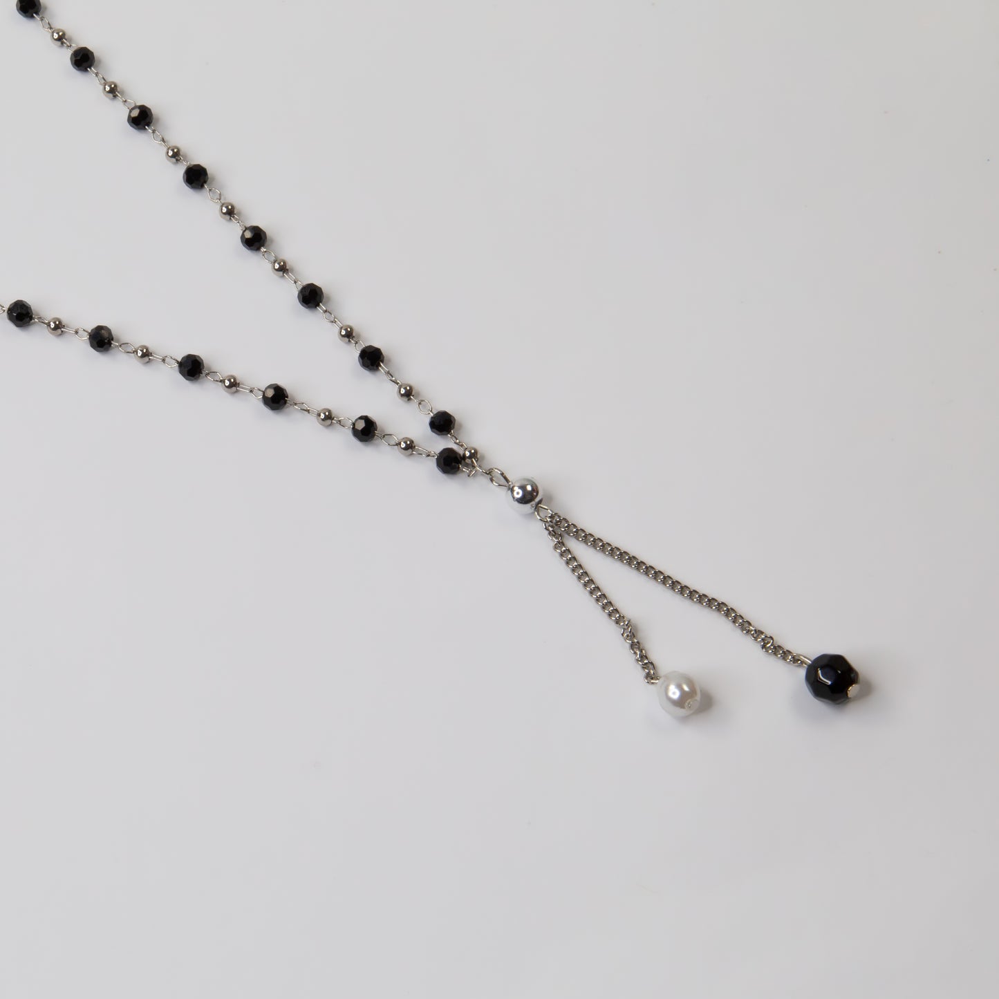 Colier minimalist cu perle - Argintiu