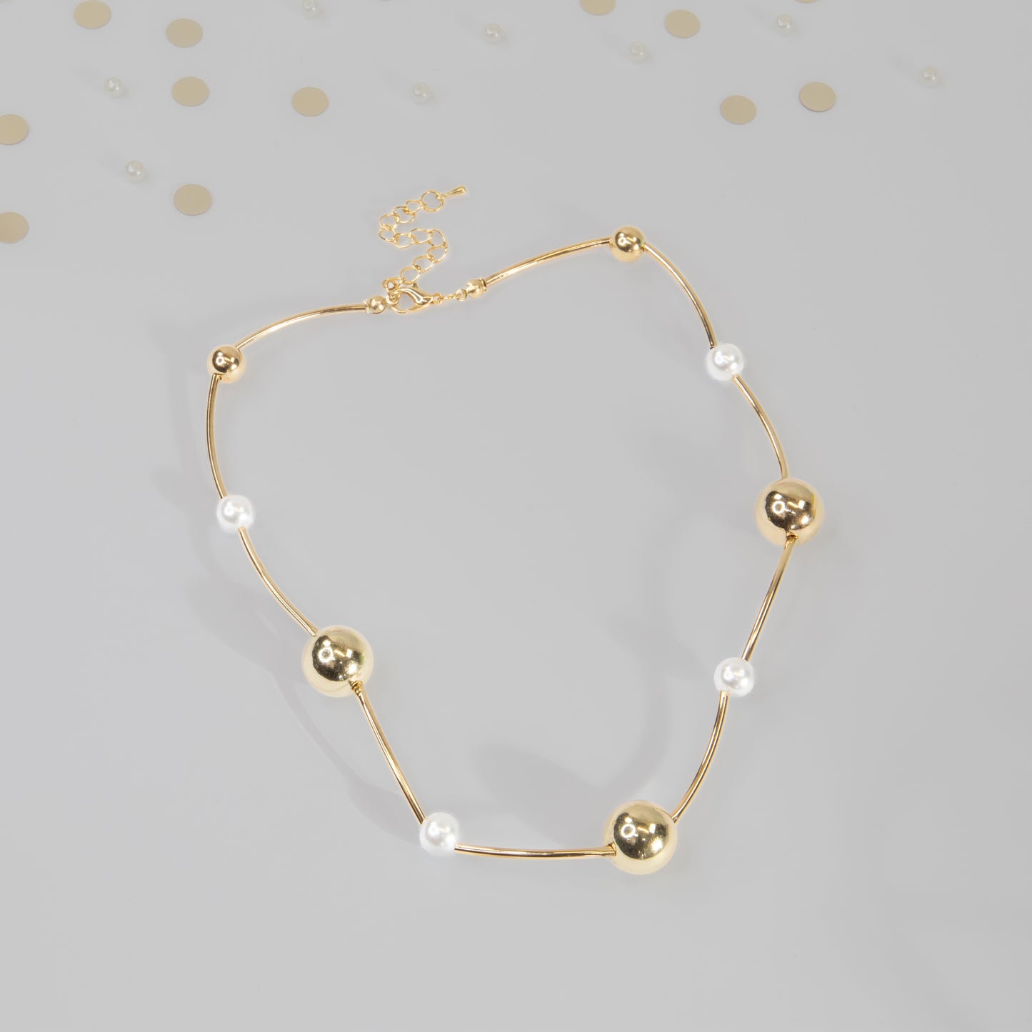 Colier minimalist cu perle - Luna Golden