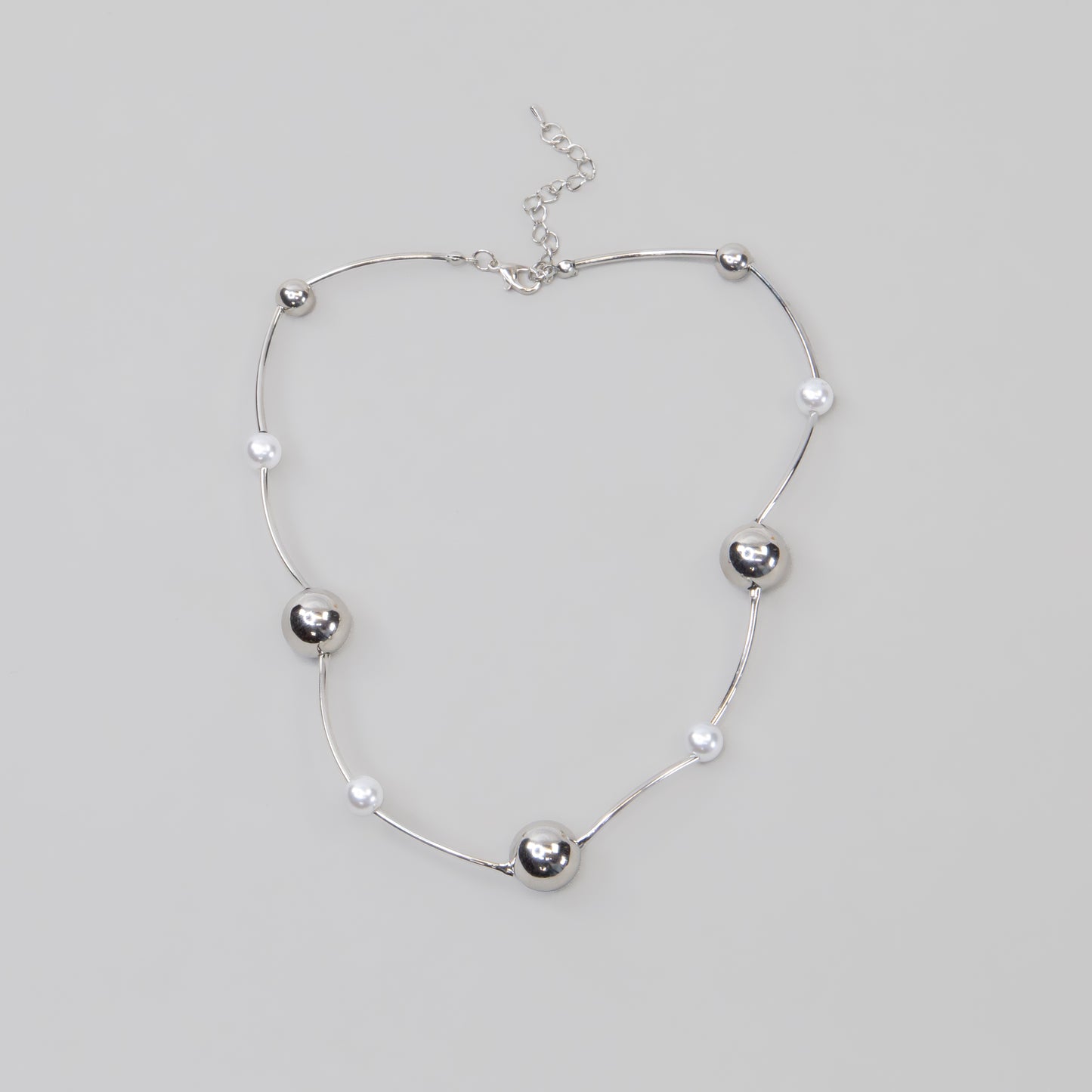 Colier minimalist cu perle - Luna Silver