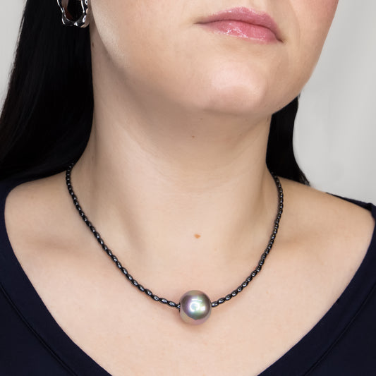 Colier negru cu perlă - Eclipse Pearl