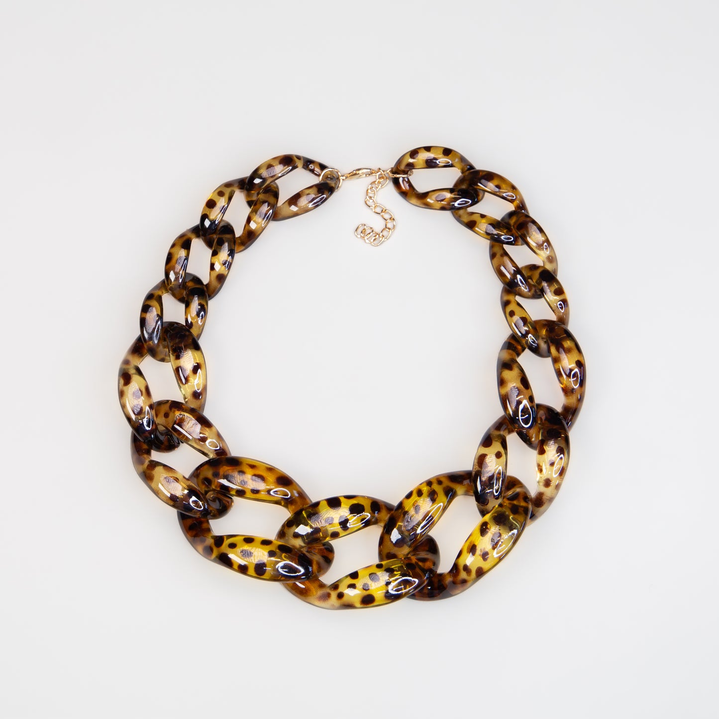 Colier tip lanț cu animal print Wild Chain - Maro