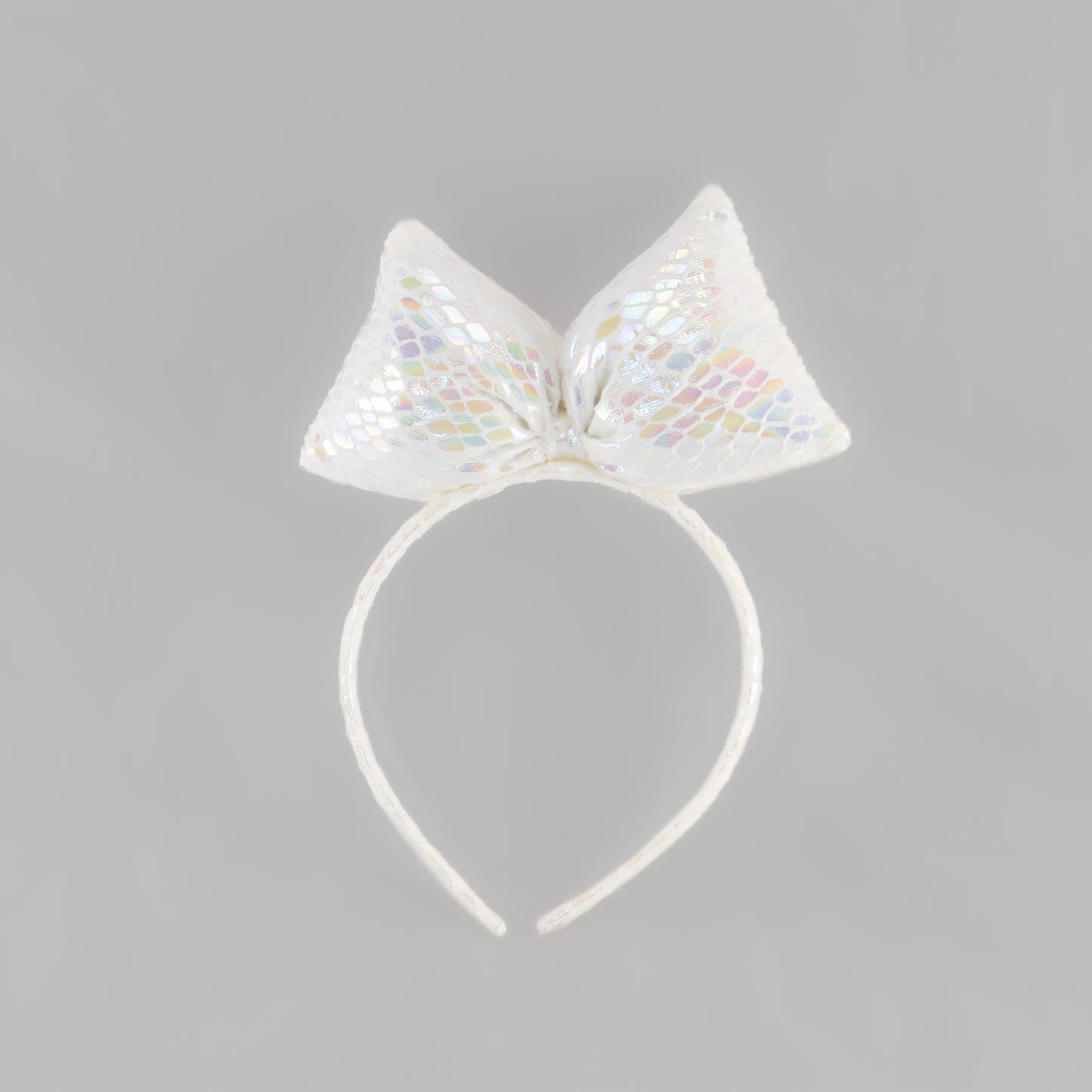 Cordeluță party cu fundă mare Meramaid Party - Alb