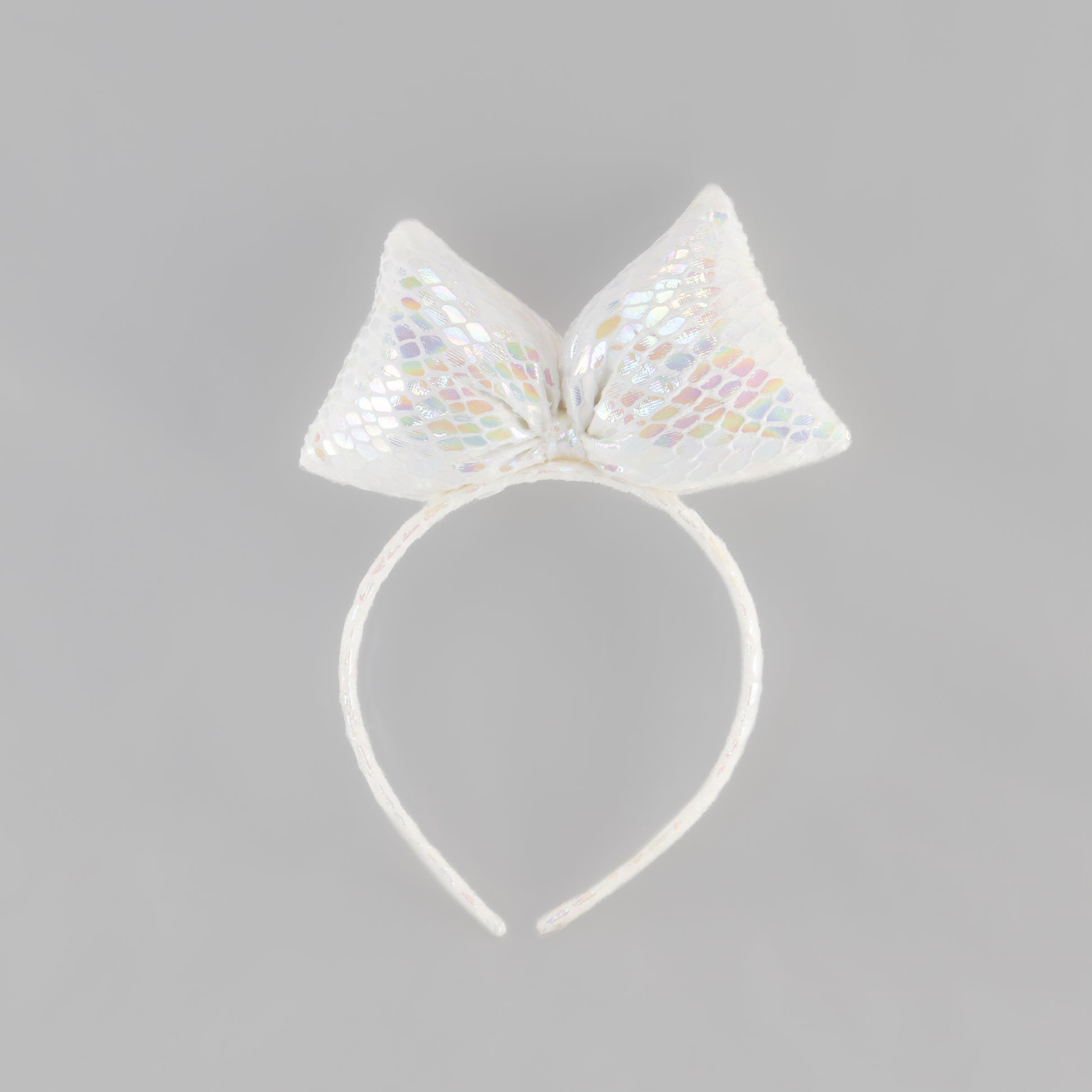 Cordeluță party cu fundă mare Meramaid Party - Alb