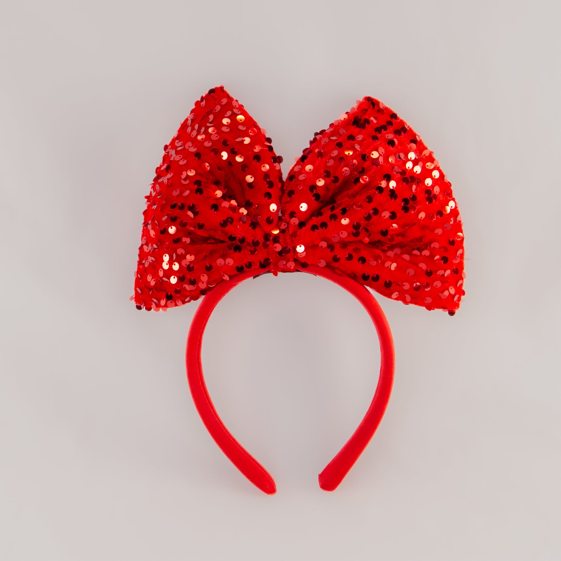 Cordeluță party cu fundă mare și paiete strălucitoare Glam Bow - Roșu