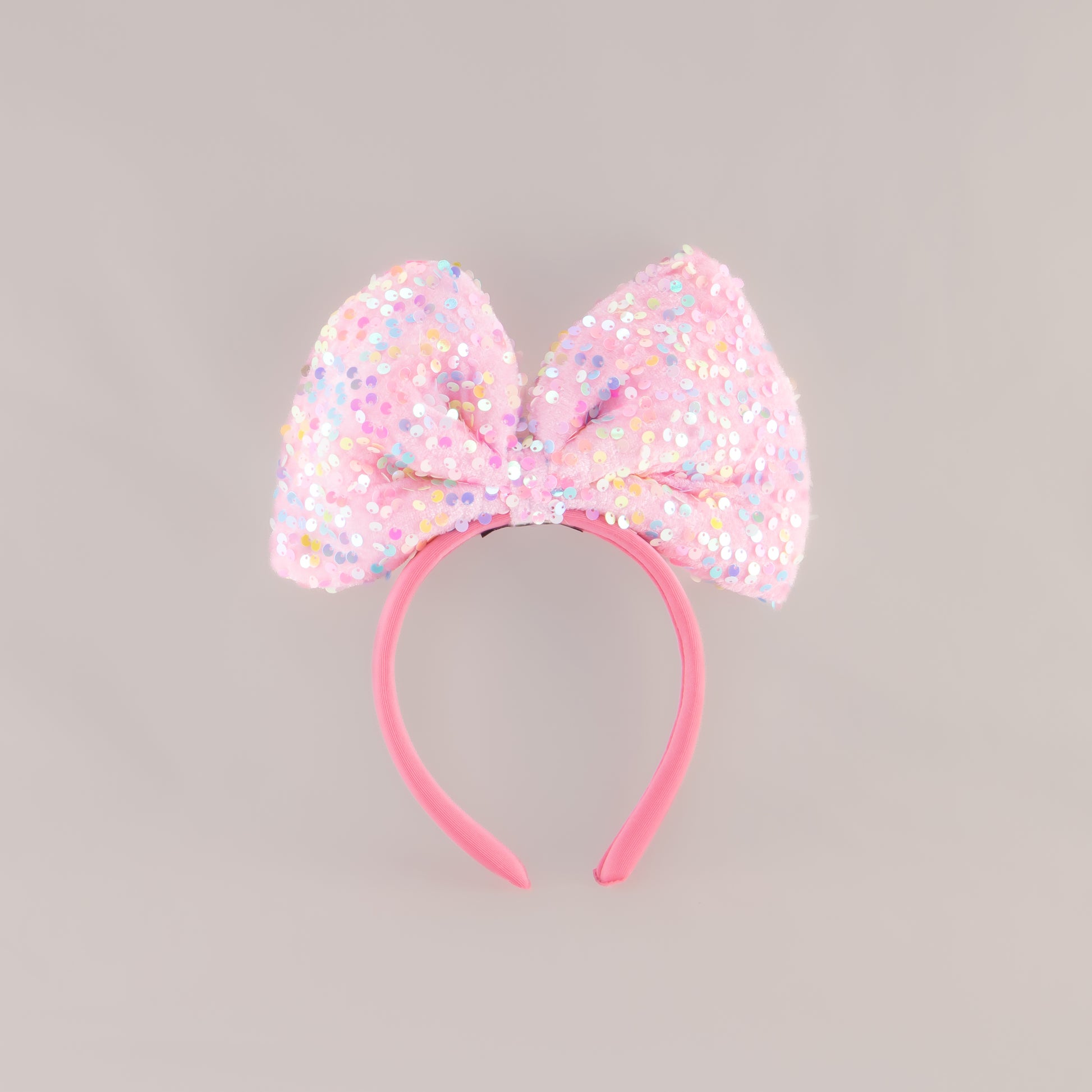 Cordeluță party cu fundă mare și paiete strălucitoare Glam Bow - Roz