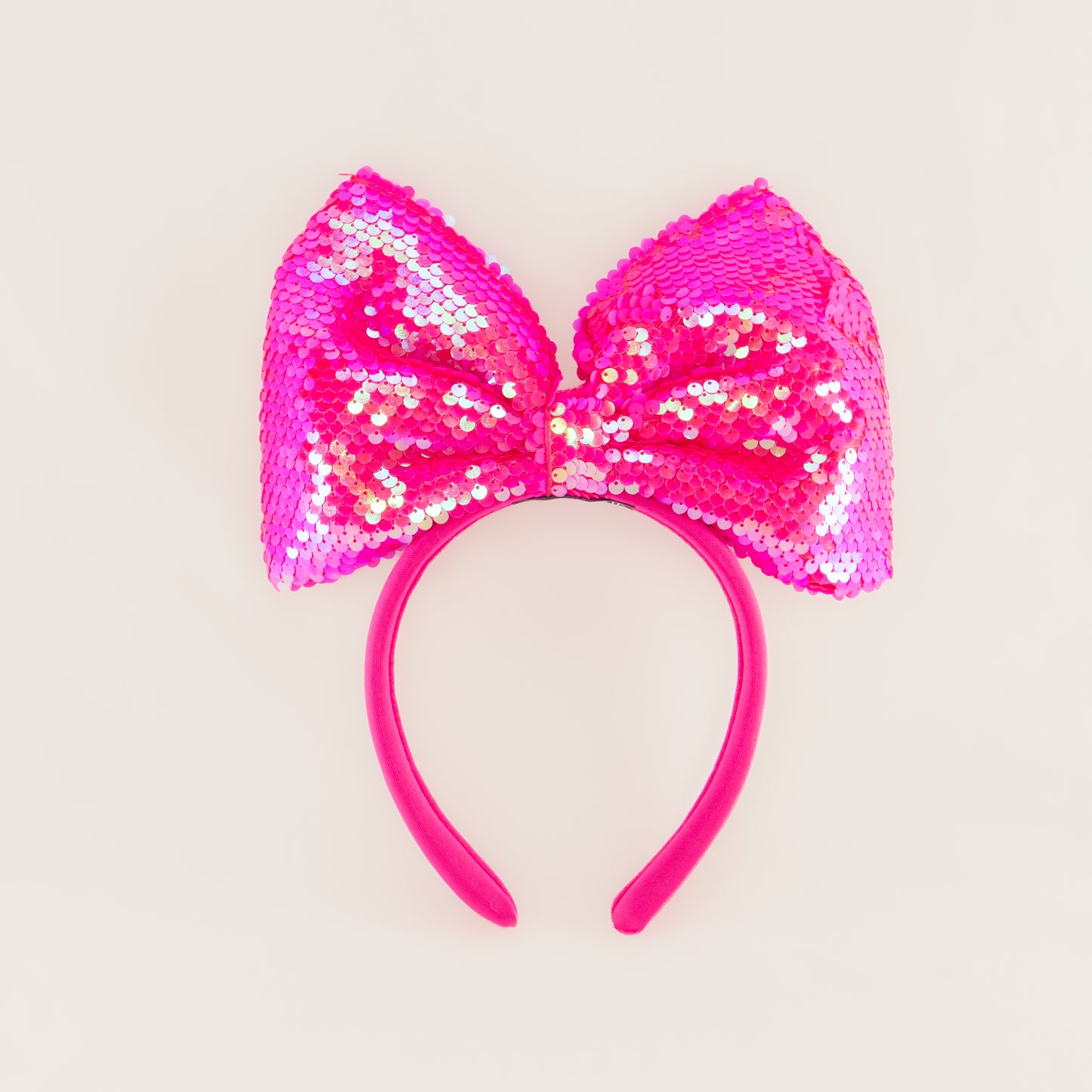 Cordeluță party cu fundă mare și paiete strălucitoare Shine Party - Magenta