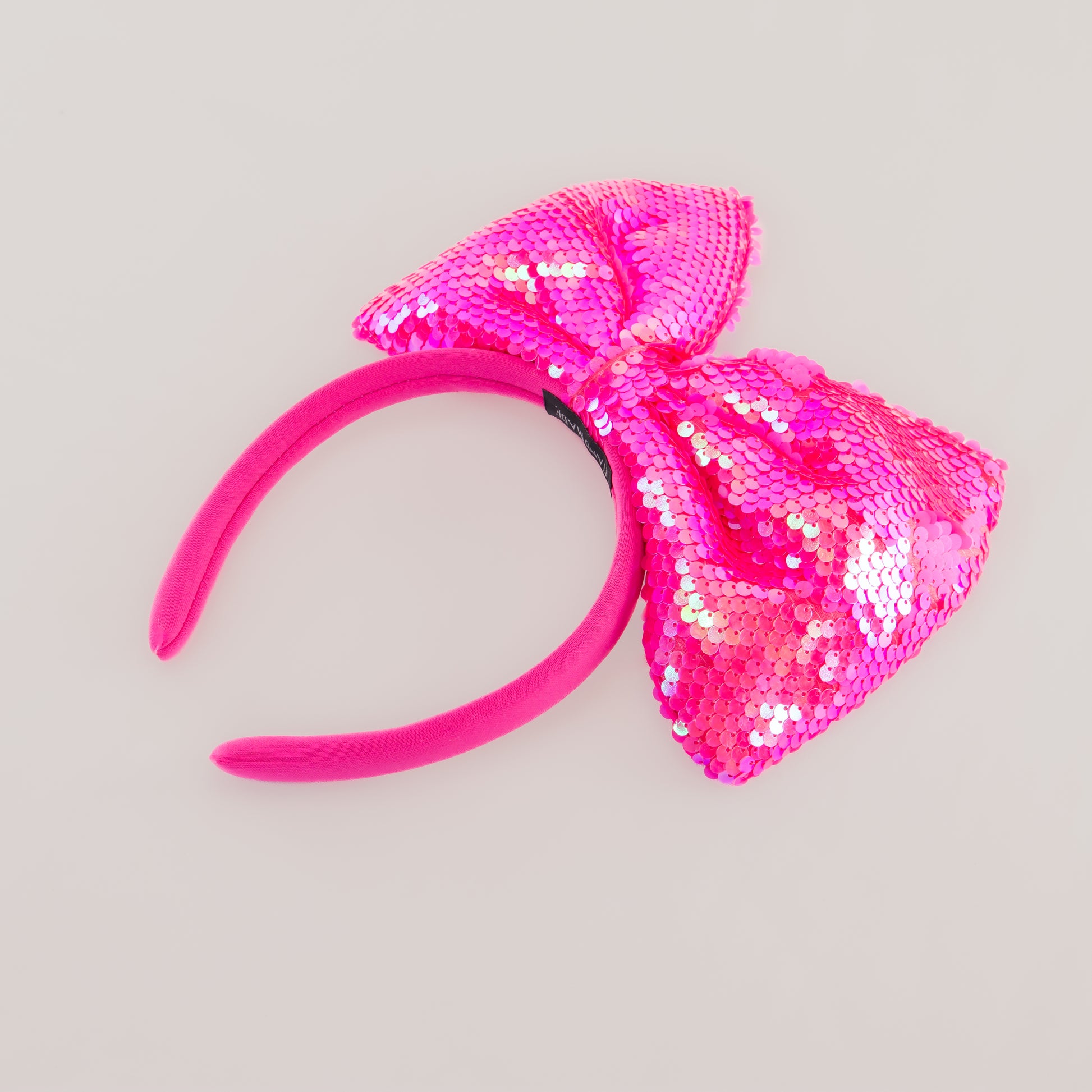 Cordeluță party cu fundă mare și paiete strălucitoare Shine Party - Magenta