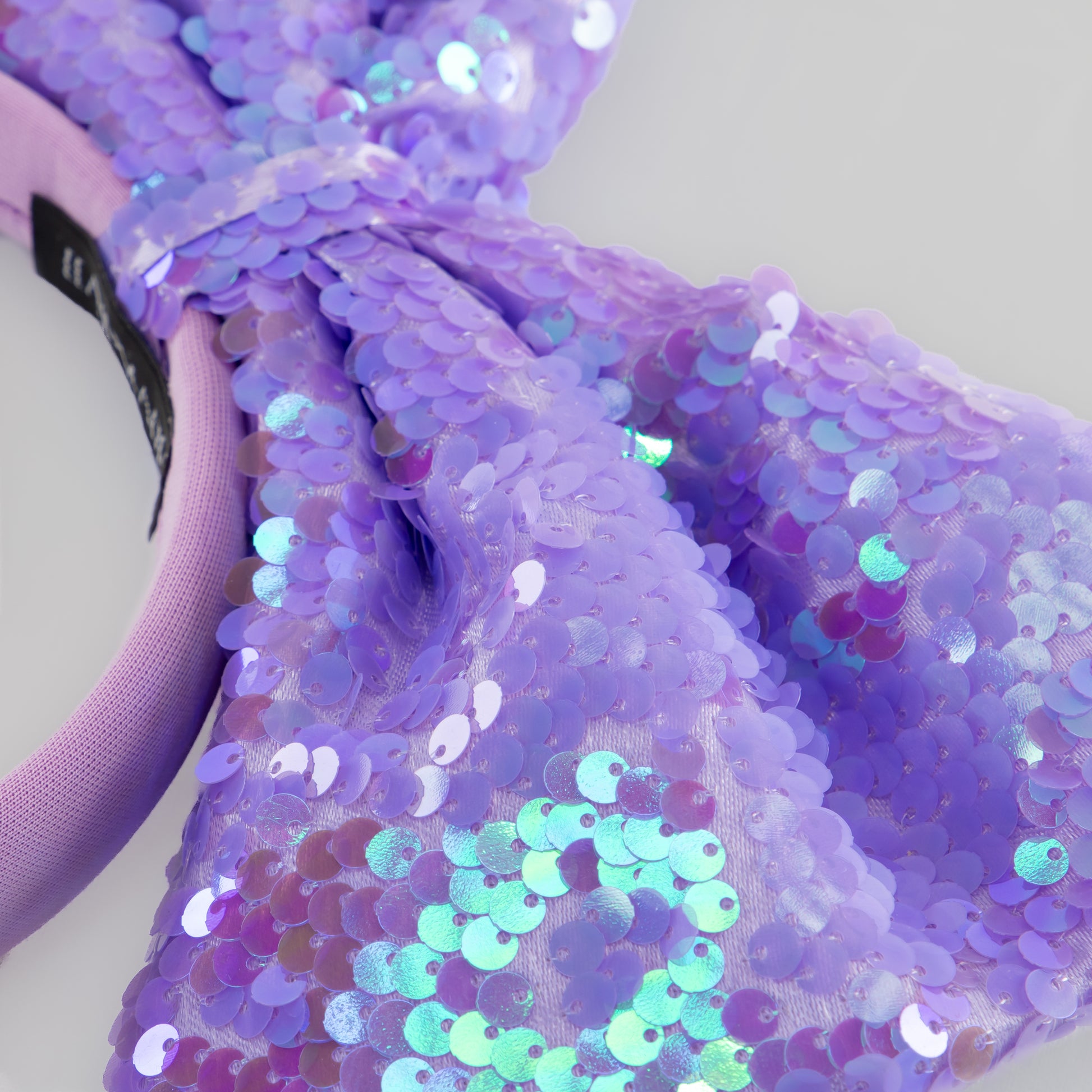 Cordeluță party cu fundă mare și paiete strălucitoare Shine Party - Mov