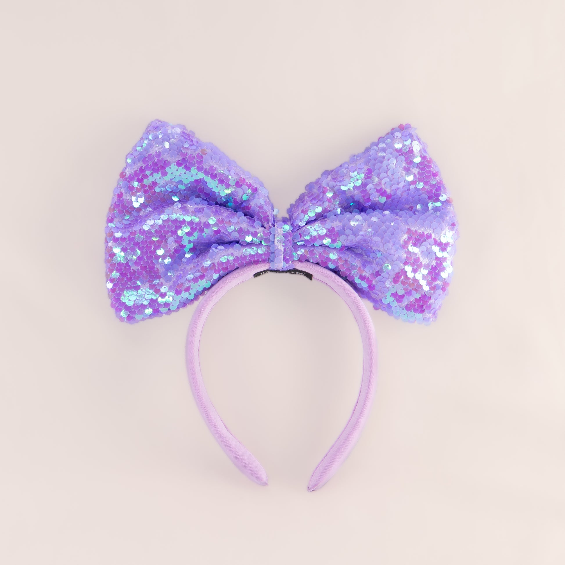 Cordeluță party cu fundă mare și paiete strălucitoare Shine Party - Mov