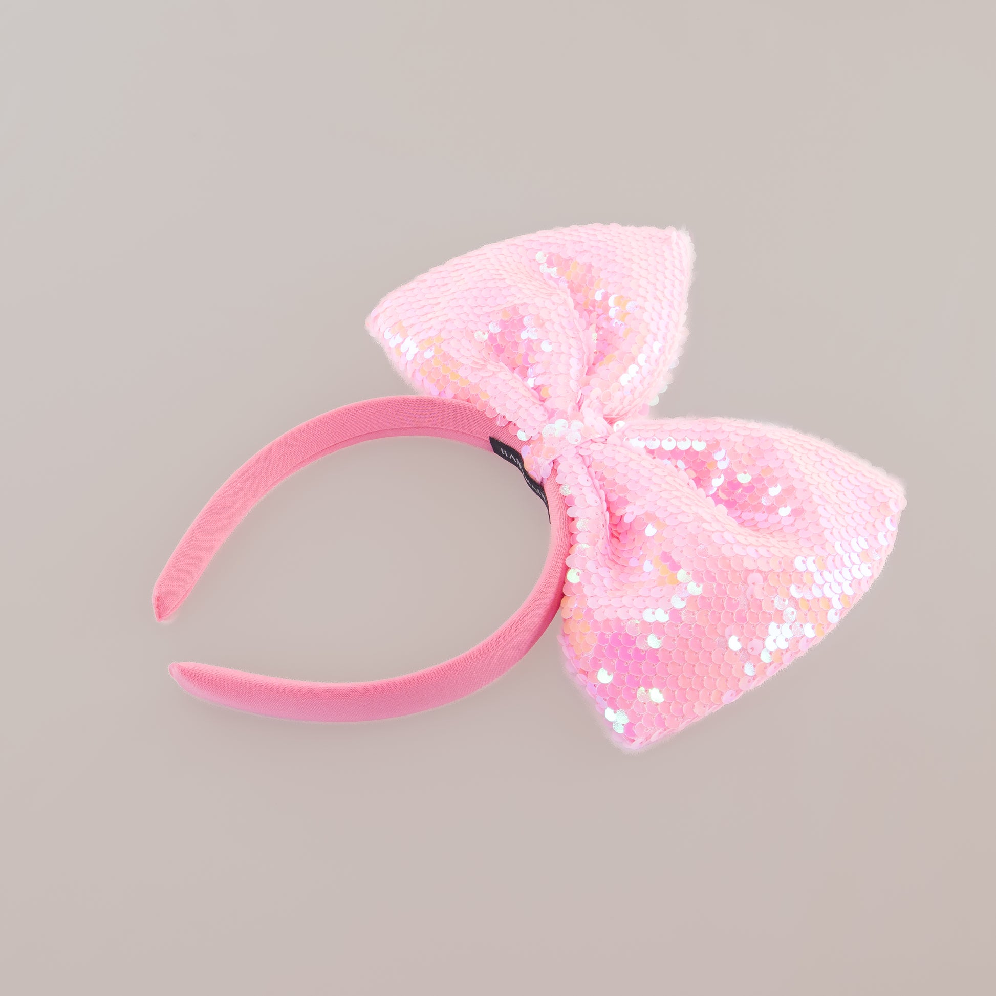 Cordeluță party cu fundă mare și paiete strălucitoare Shine Party - Roz