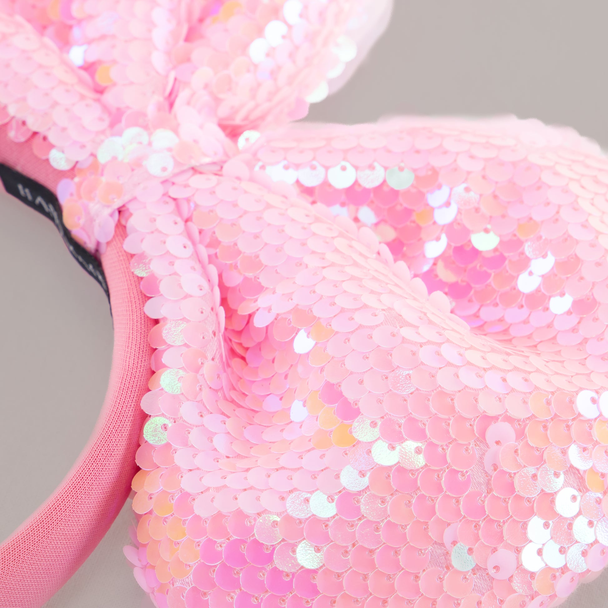 Cordeluță party cu fundă mare și paiete strălucitoare Shine Party - Roz