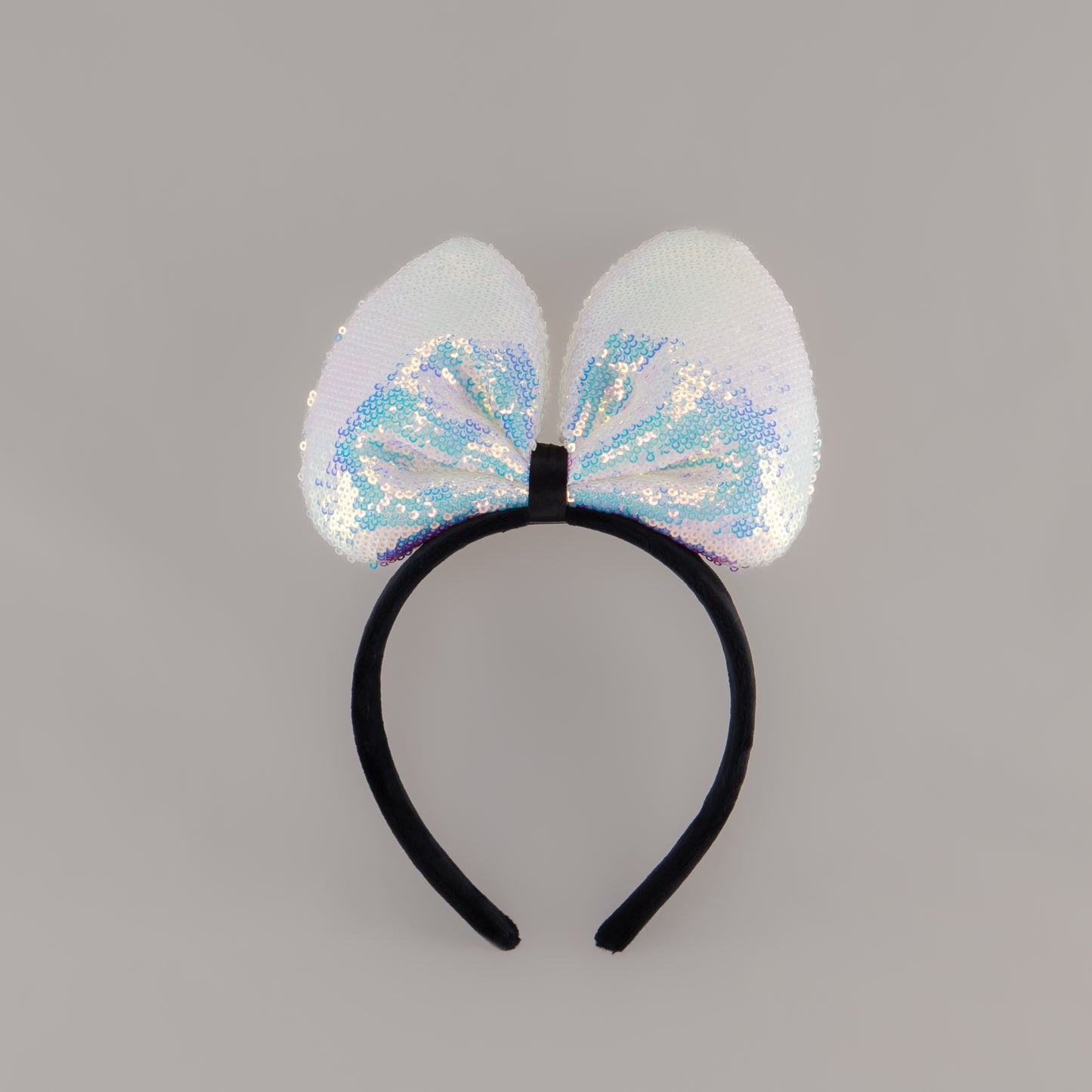 Cordeluță party cu fundă mare și paiete strălucitoare Sparkle - Alb, Roz