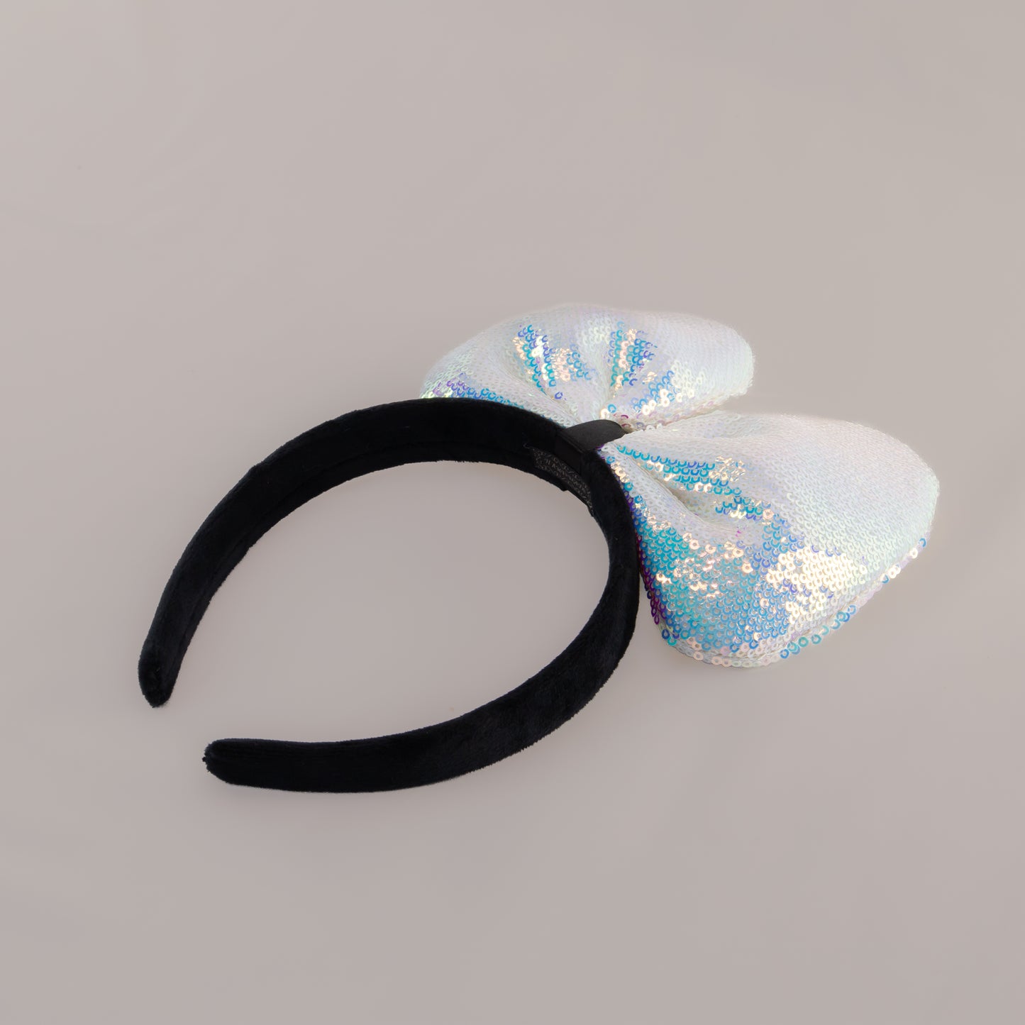 Cordeluță party cu fundă mare și paiete strălucitoare Sparkle - Alb, Roz