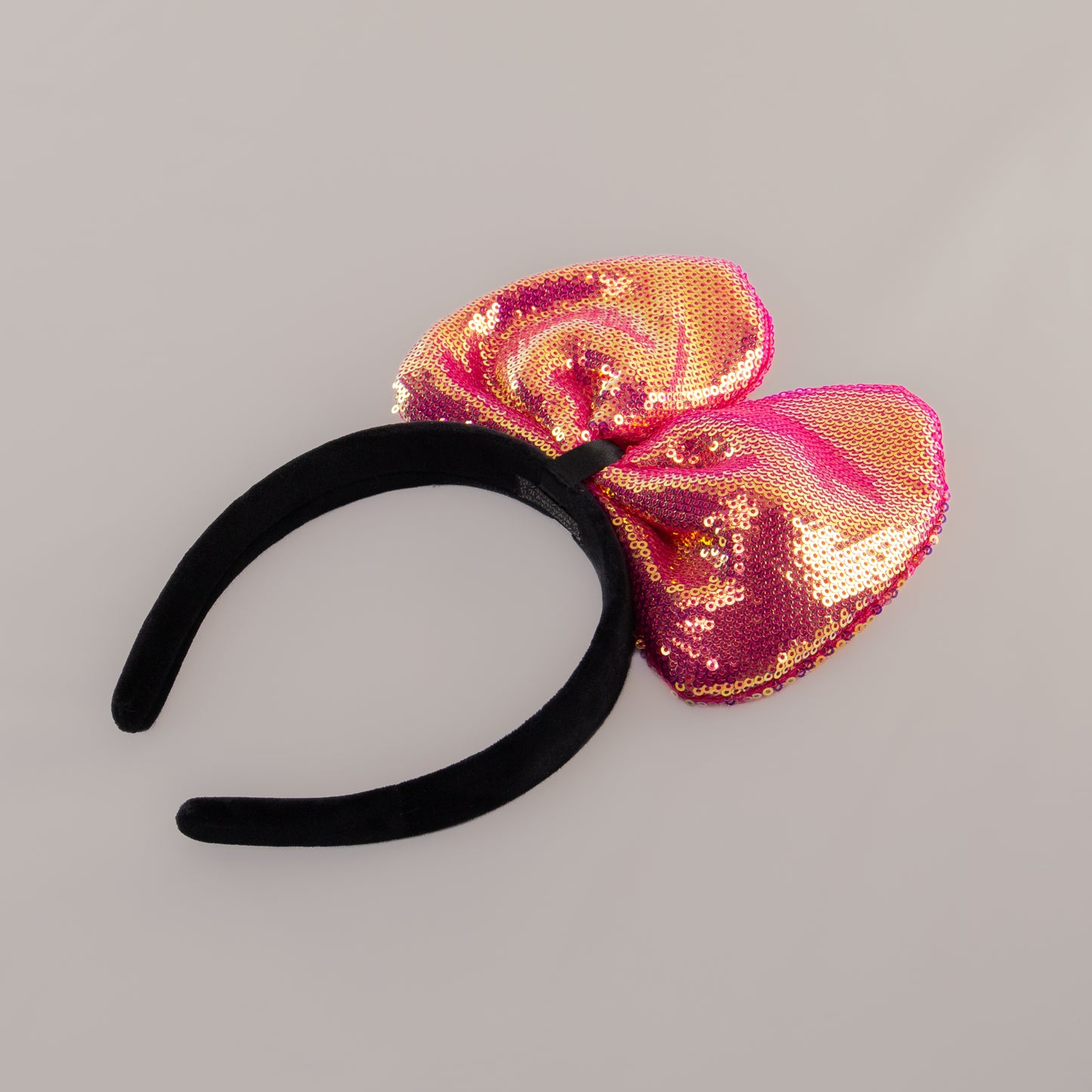 Cordeluță party cu fundă mare și paiete strălucitoare Sparkle - Magenta