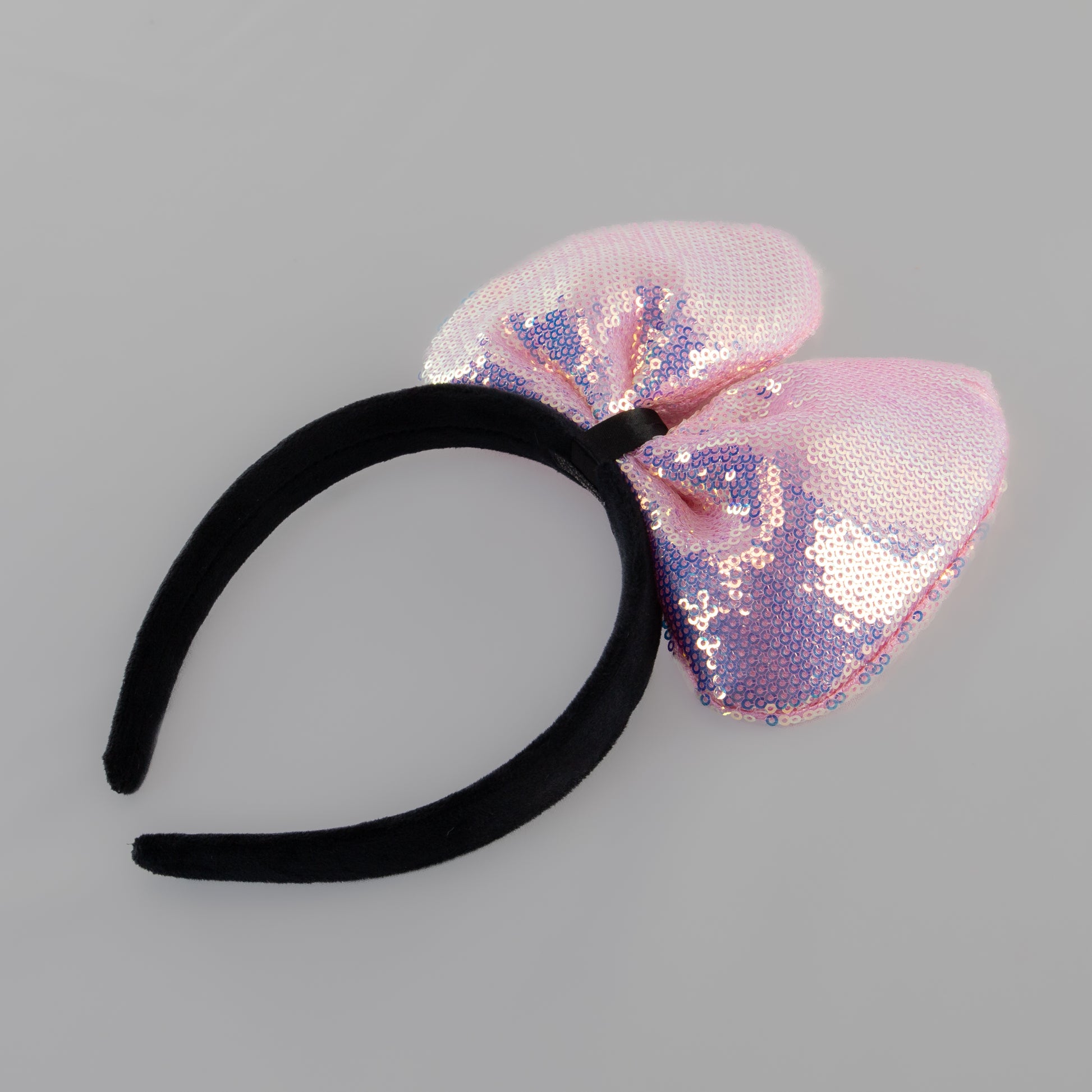 Cordeluță party cu fundă mare și paiete strălucitoare Sparkle - Roz