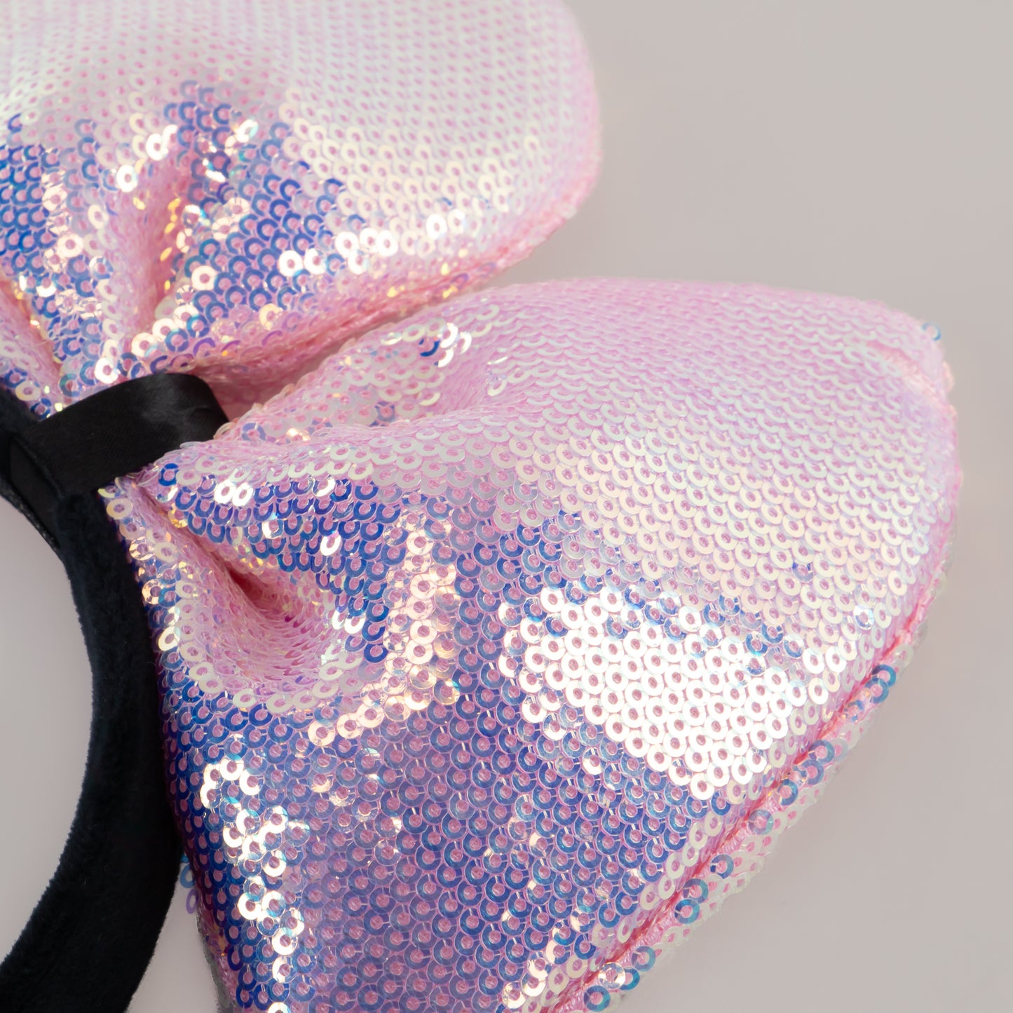 Cordeluță party cu fundă mare și paiete strălucitoare Sparkle - Roz