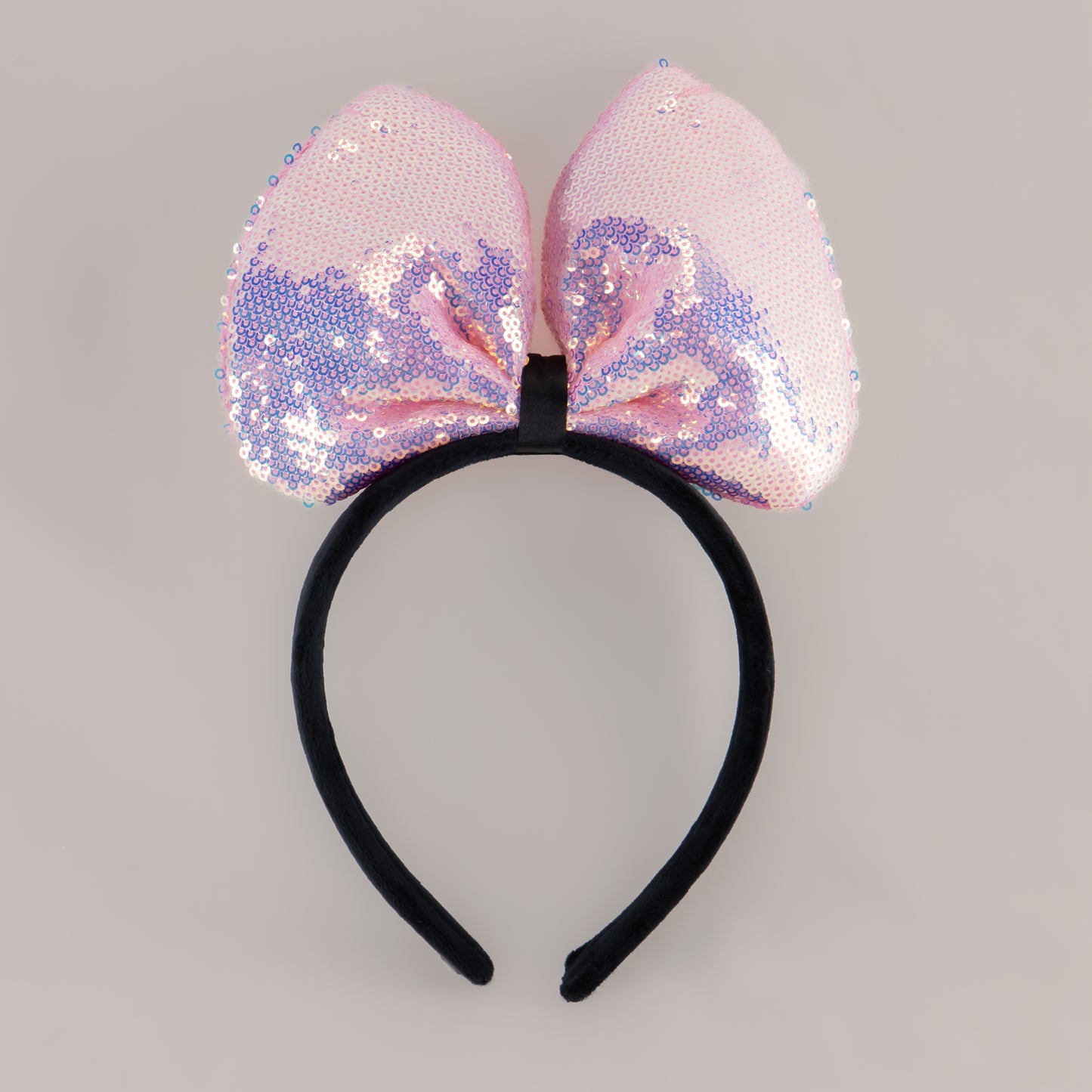 Cordeluță party cu fundă mare și paiete strălucitoare Sparkle - Roz