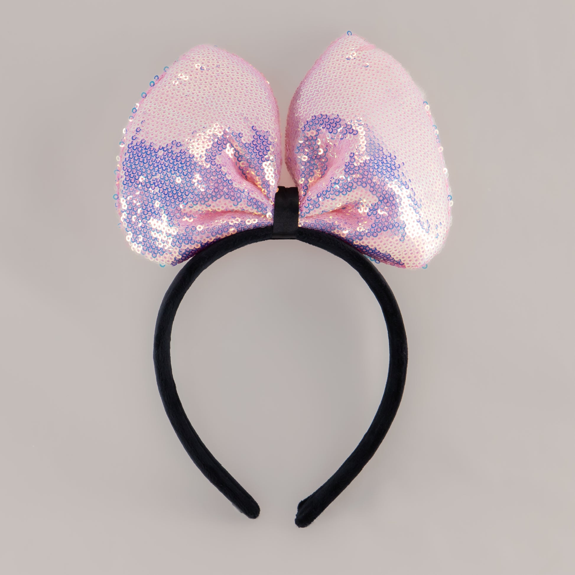 Cordeluță party cu fundă mare și paiete strălucitoare Sparkle - Roz