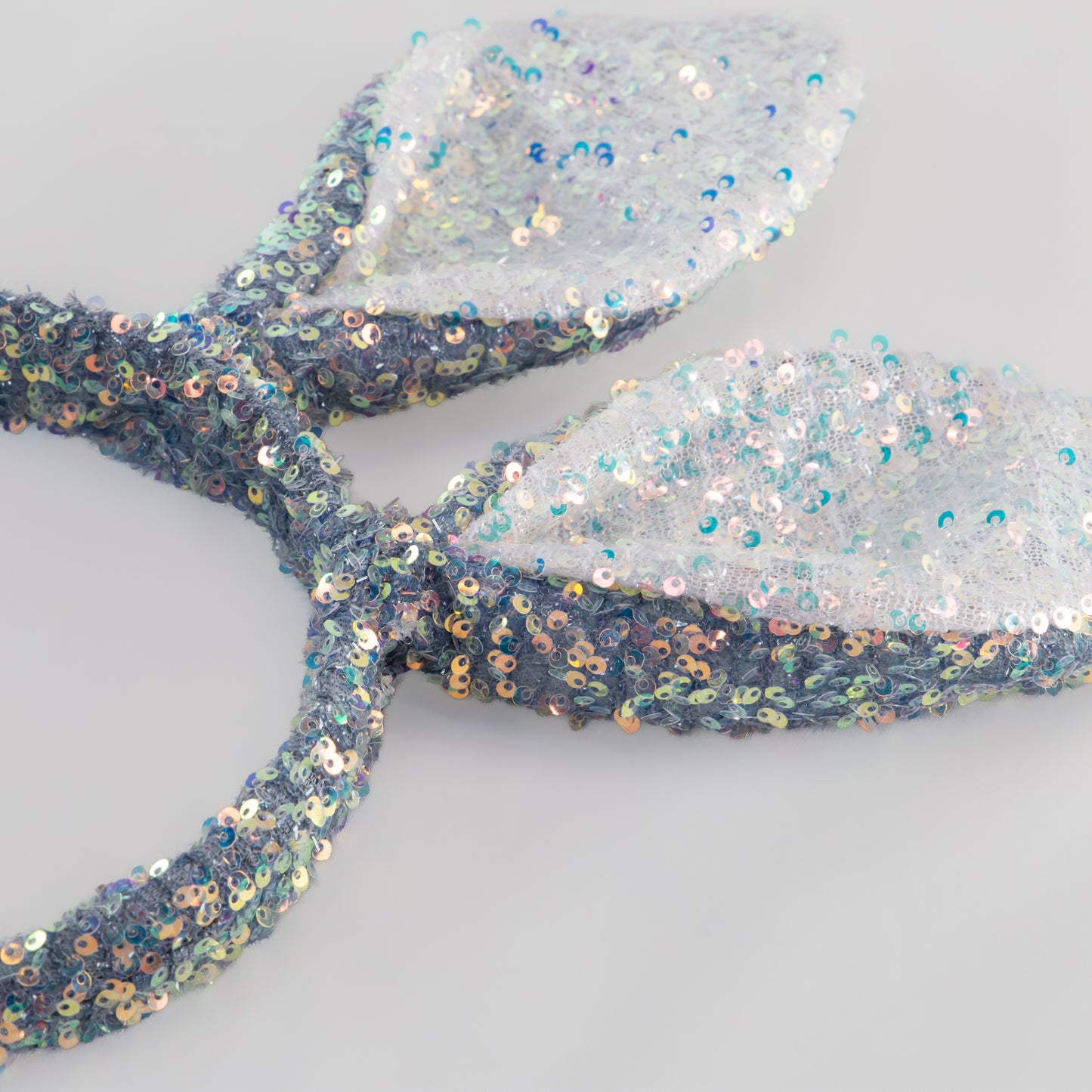 Cordeluță party cu urechi de iepuraș și paiete strălucitoare - Albastru