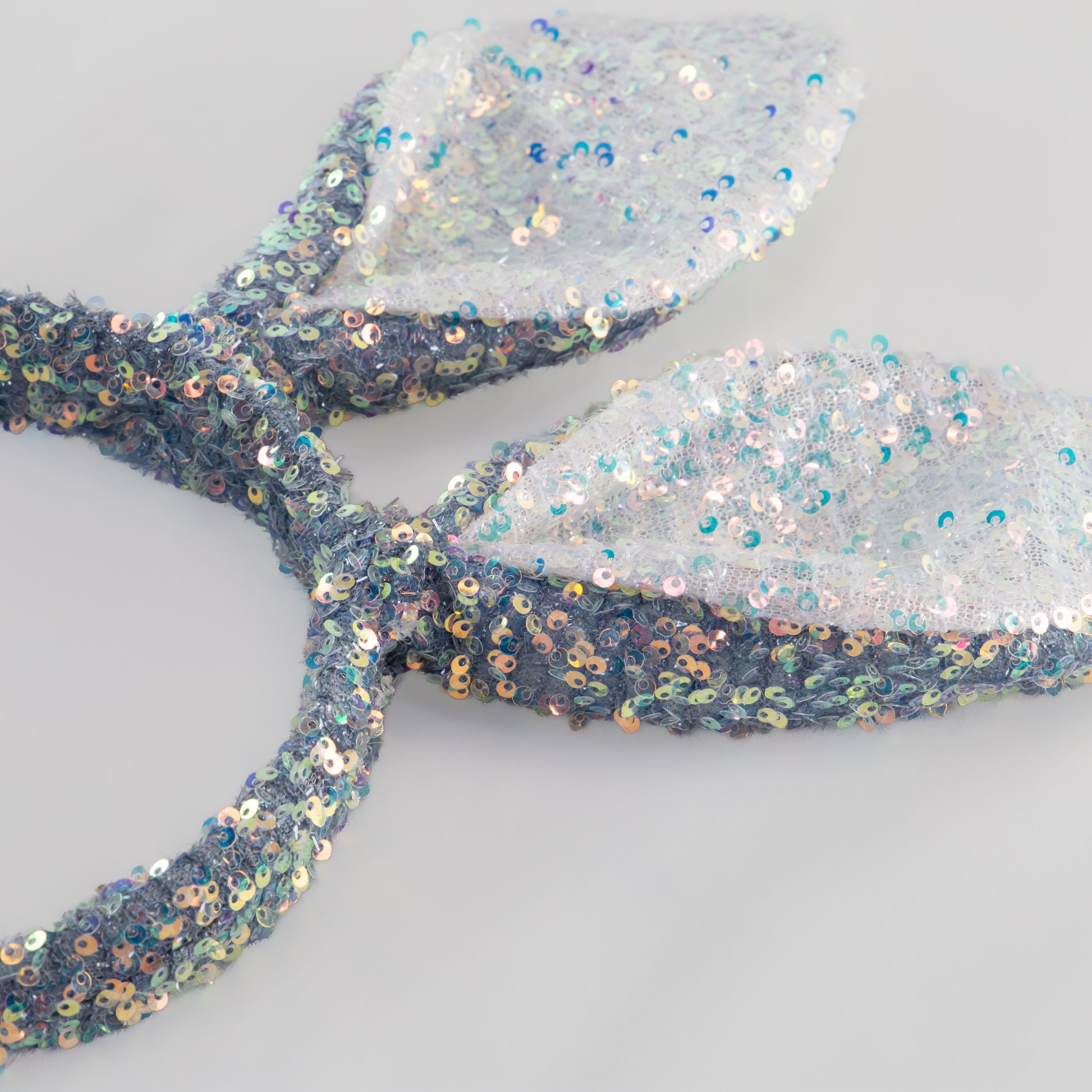 Cordeluță party cu urechi de iepuraș și paiete strălucitoare - Albastru