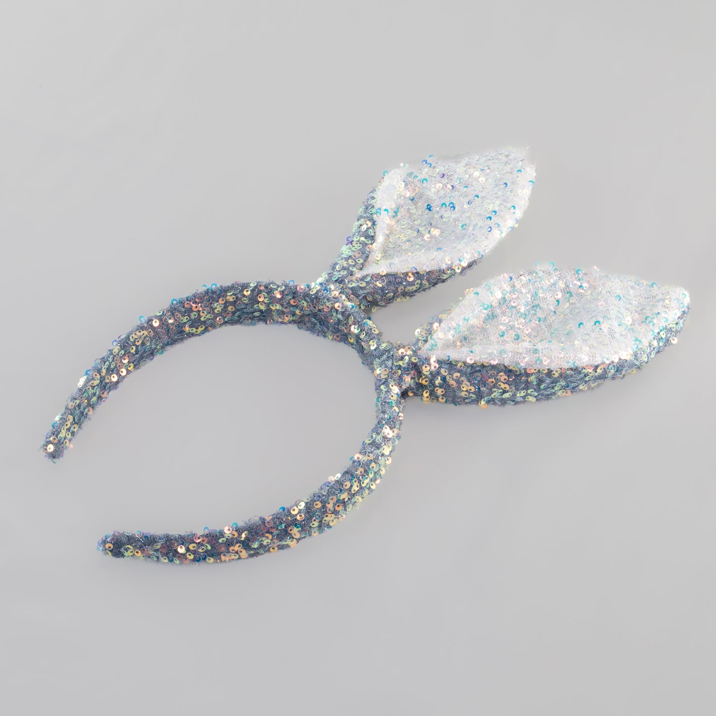 Cordeluță party cu urechi de iepuraș și paiete strălucitoare - Albastru