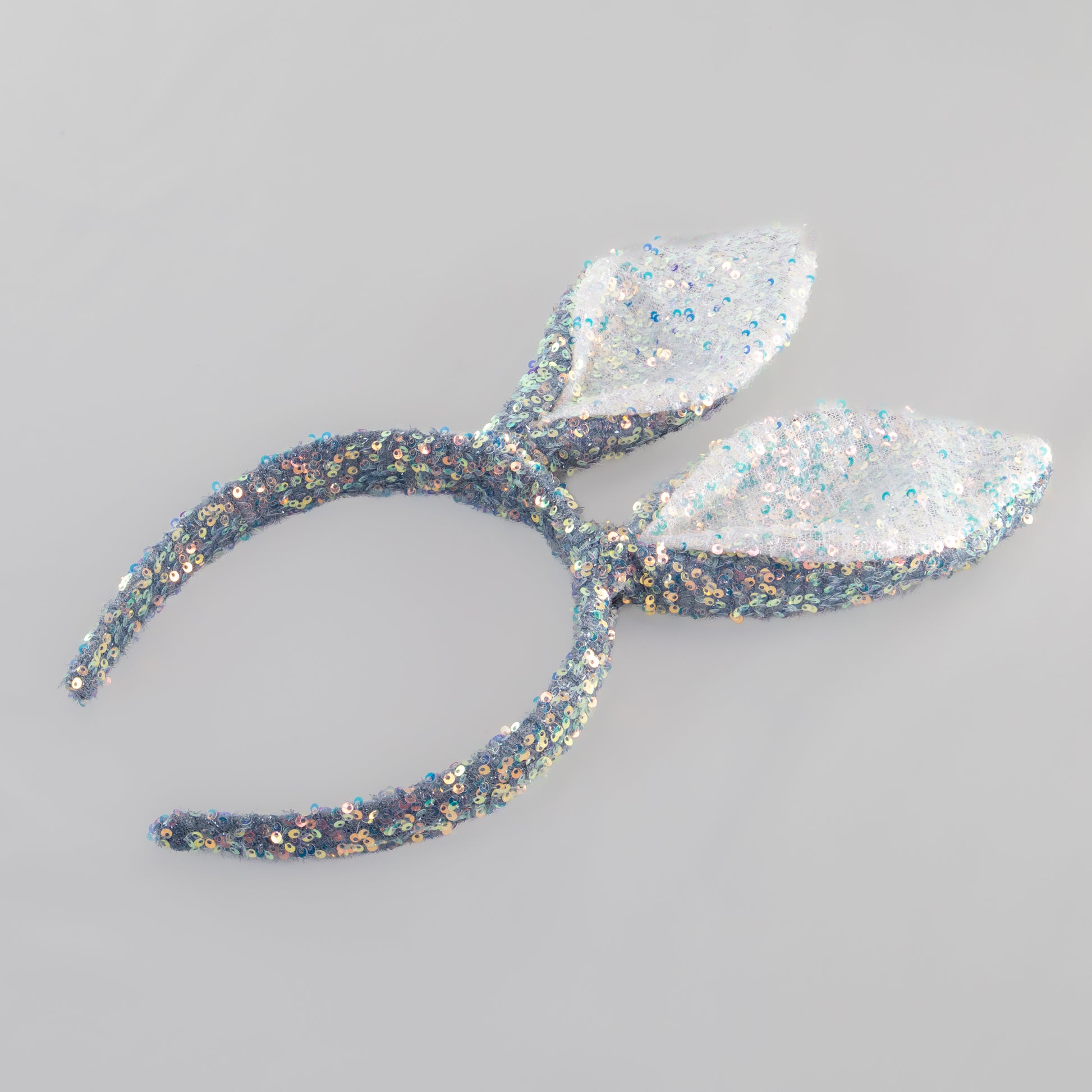 Cordeluță party cu urechi de iepuraș și paiete strălucitoare - Albastru