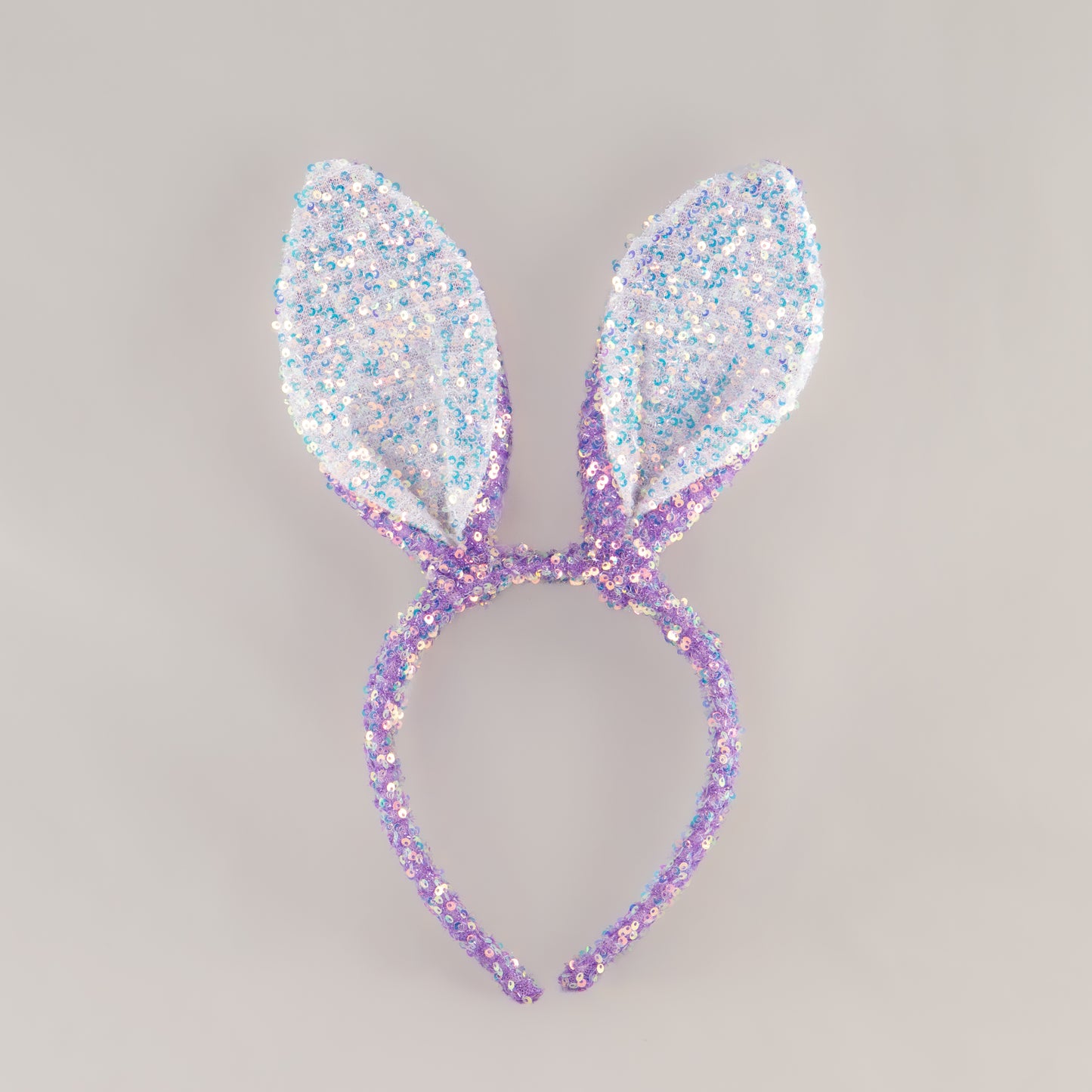 Cordeluță party cu urechi de iepuraș și paiete strălucitoare - Mov
