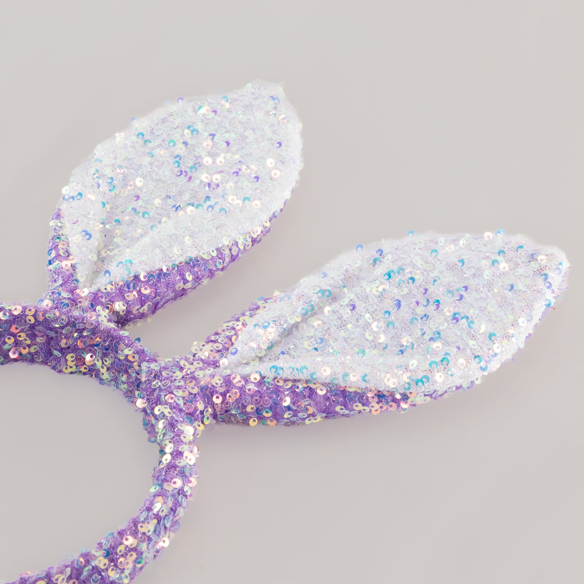 Cordeluță party cu urechi de iepuraș și paiete strălucitoare - Mov