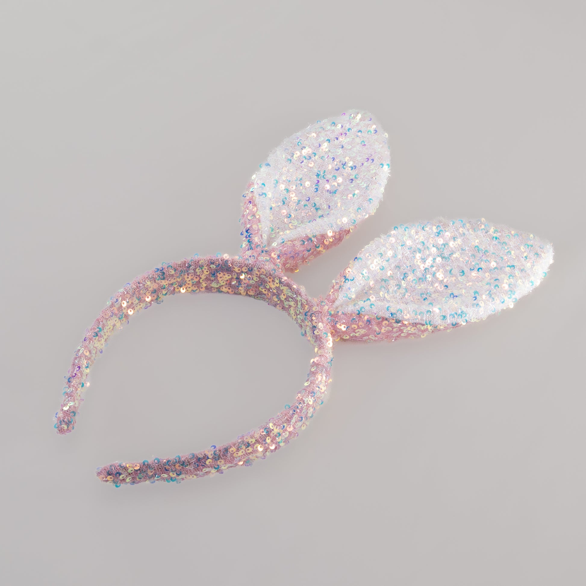 Cordeluță party cu urechi de iepuraș și paiete strălucitoare - Roz