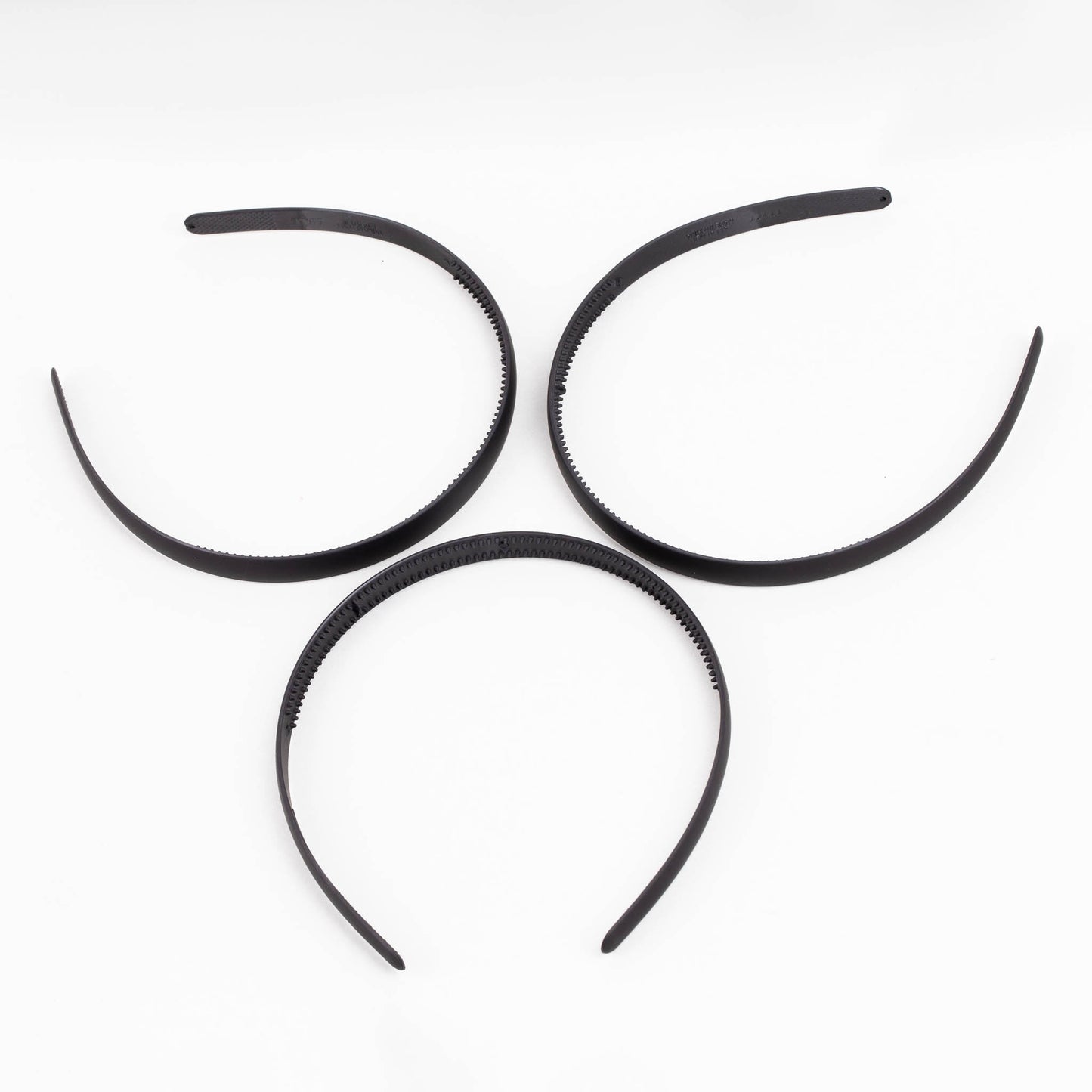 Cordeluțe de păr subțiri simple cu textură de silicon, set 3 buc - Negru