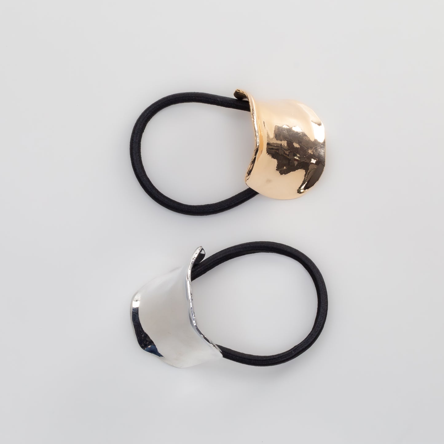 Elastice de păr cu accesoriu metalic Athena - Auriu, Argintiu