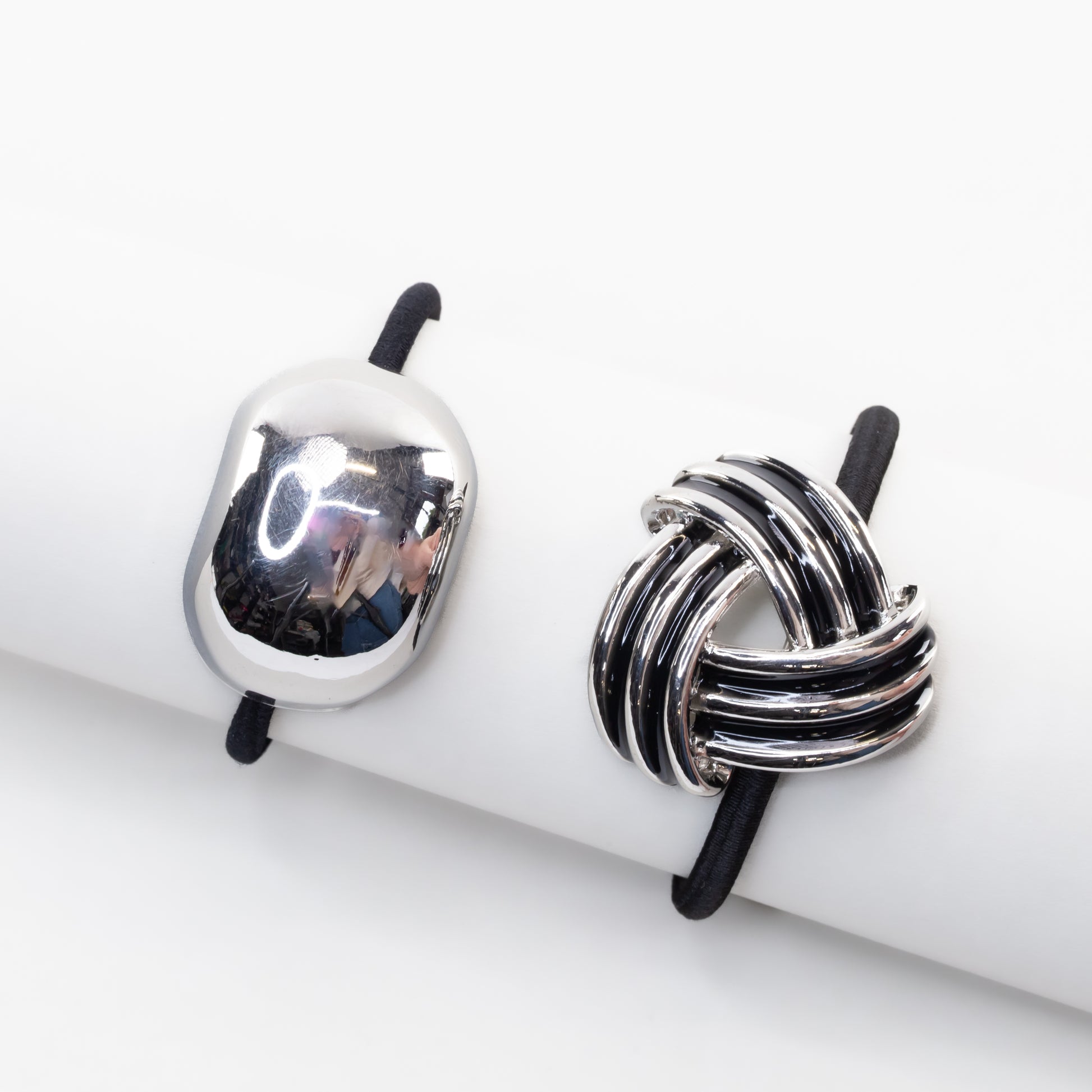 Elastice de păr cu accesoriu metalic Helios - Arginitu