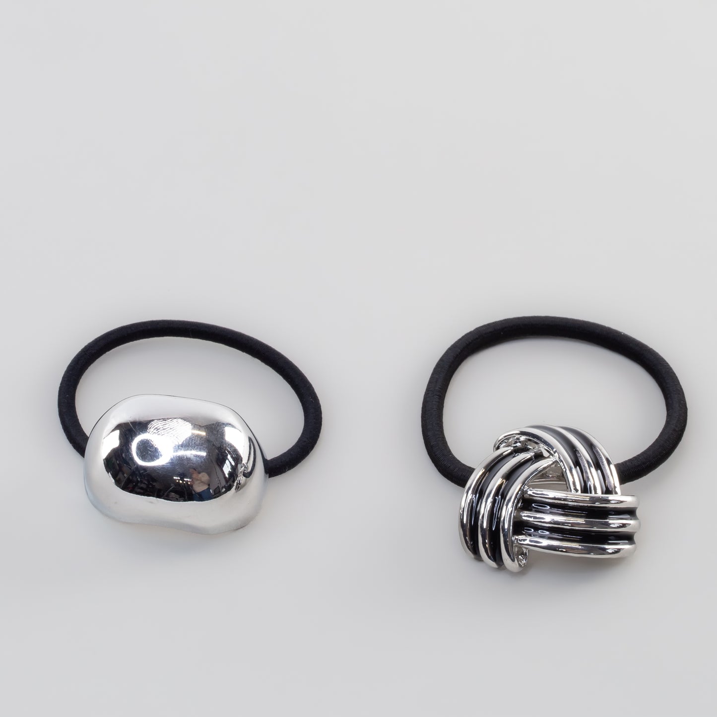 Elastice de păr cu accesoriu metalic Helios - Arginitu