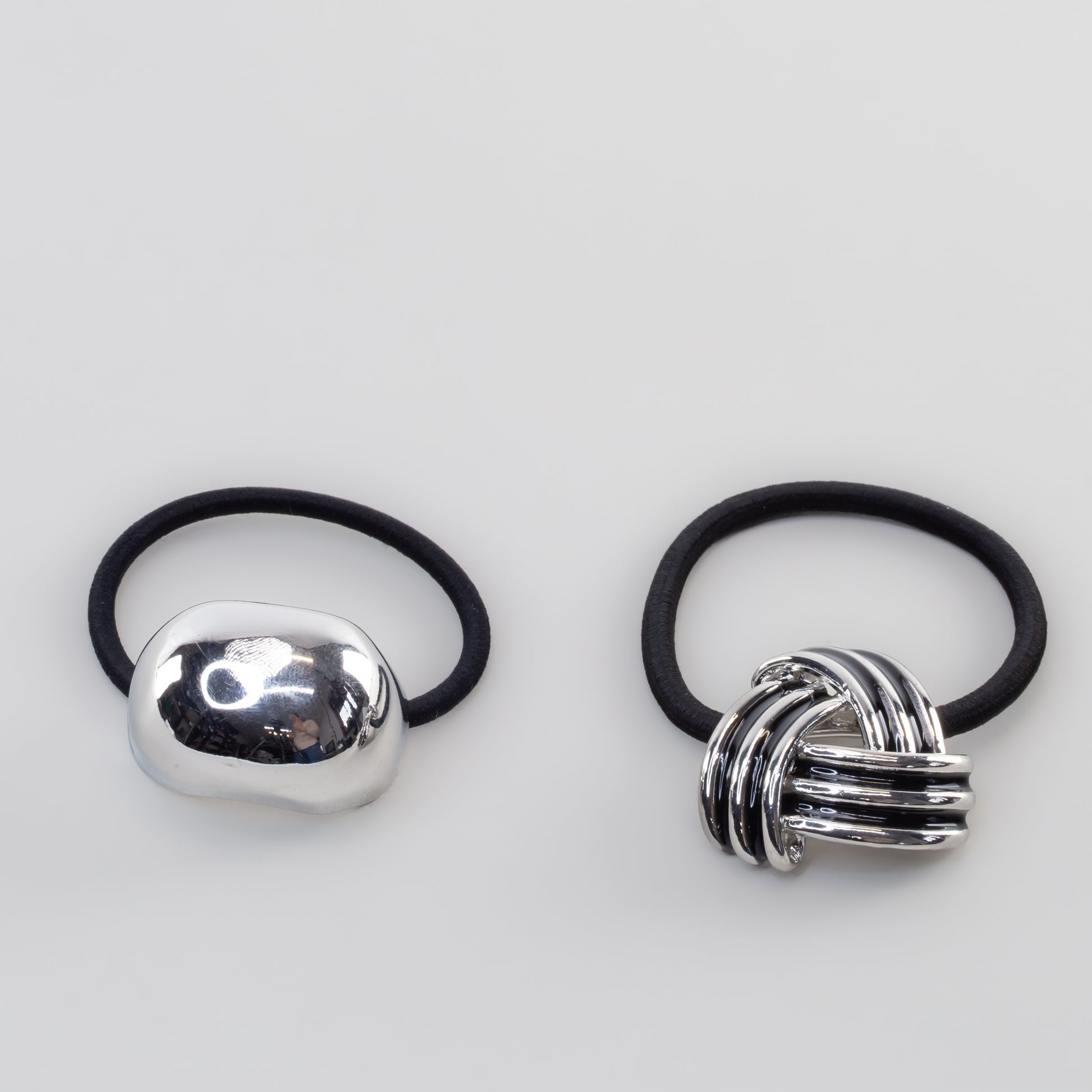 Elastice de păr cu accesoriu metalic Helios - Arginitu
