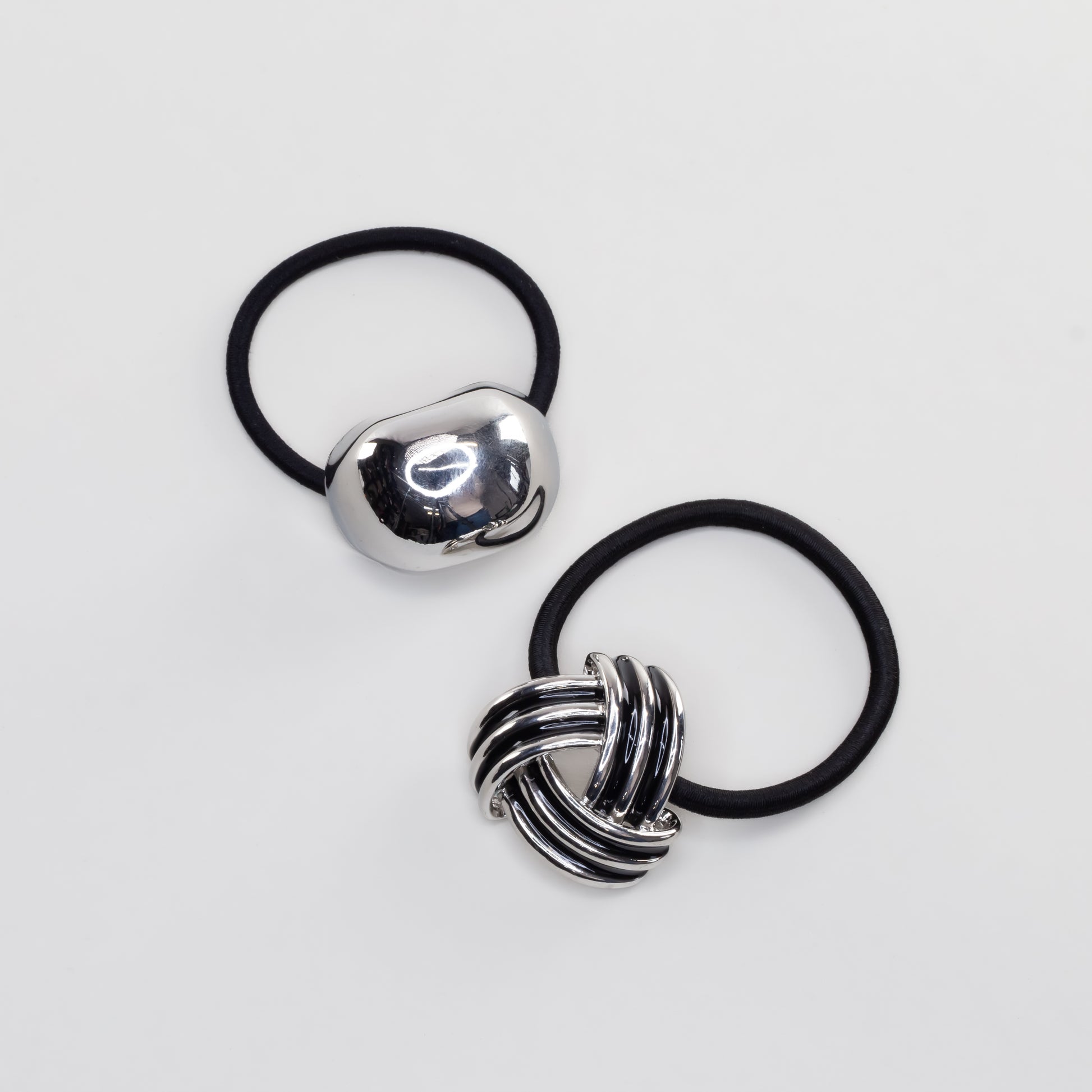 Elastice de păr cu accesoriu metalic Helios - Arginitu